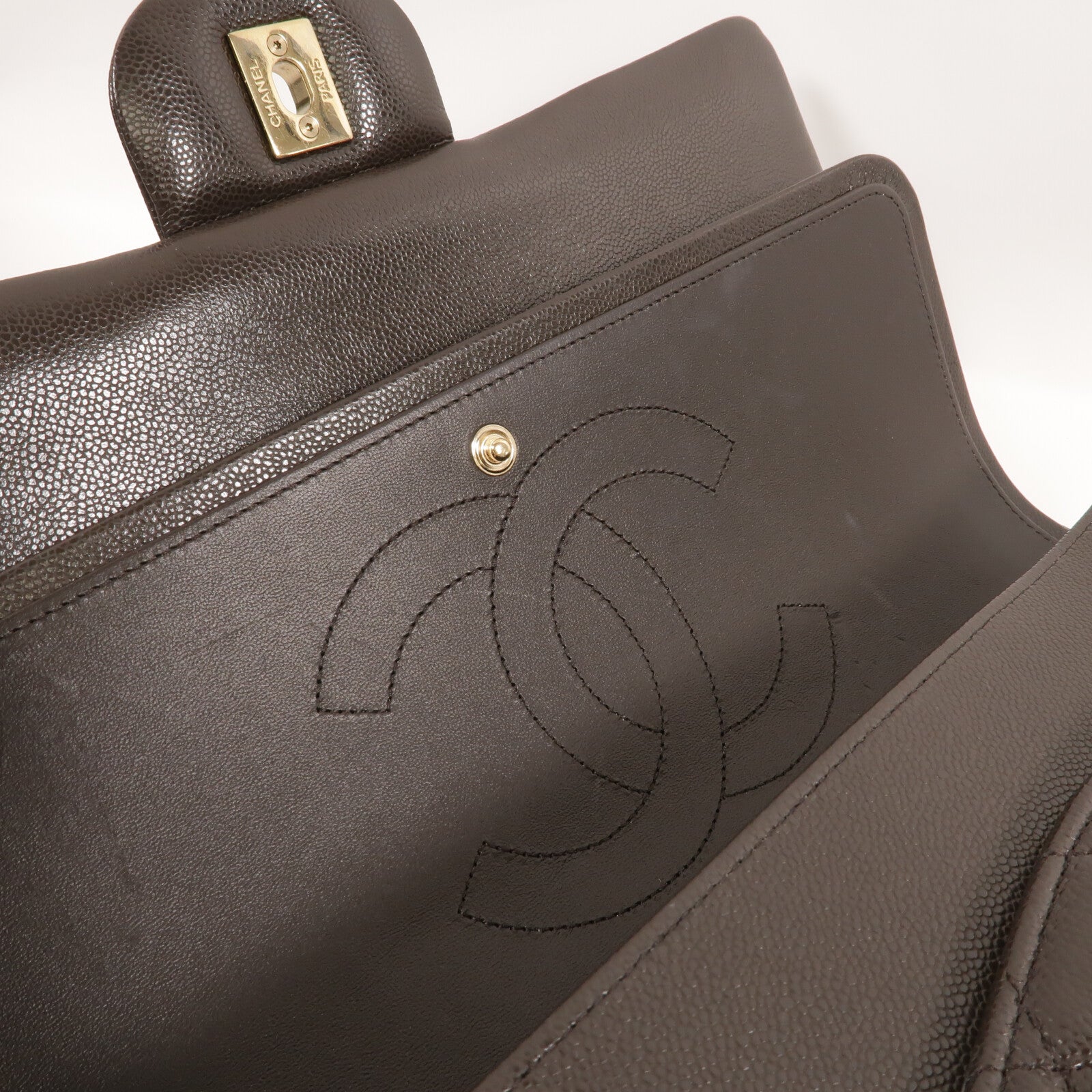 CHANEL 牛皮皮革Large Classic鏈帶肩背袋
