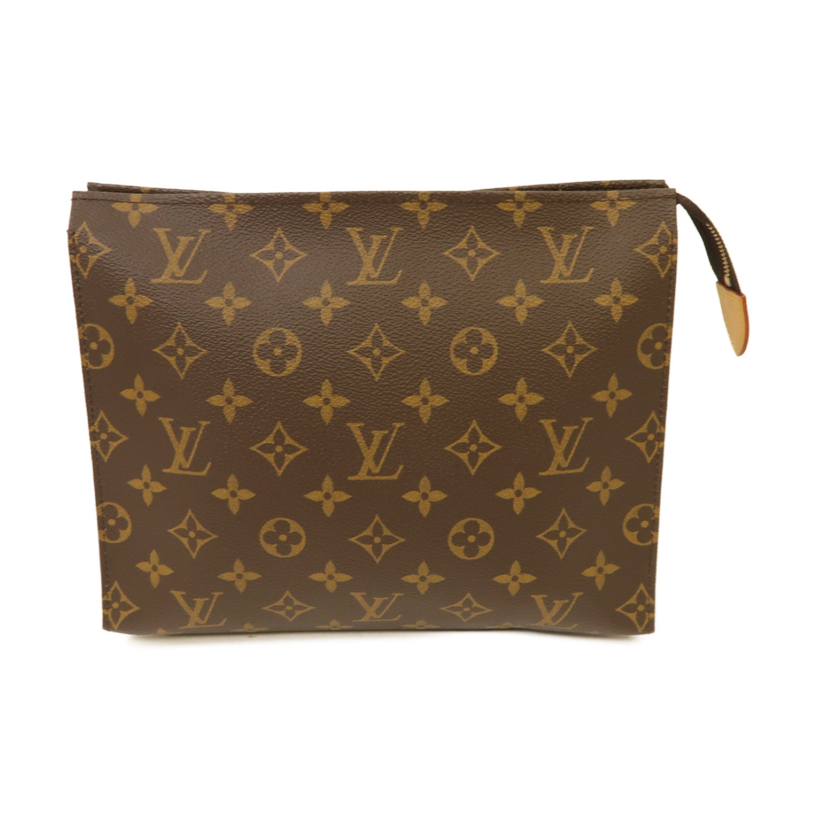 LOUIS VUITTON Monogram Poche Toilette 19金扣手拿包棕色