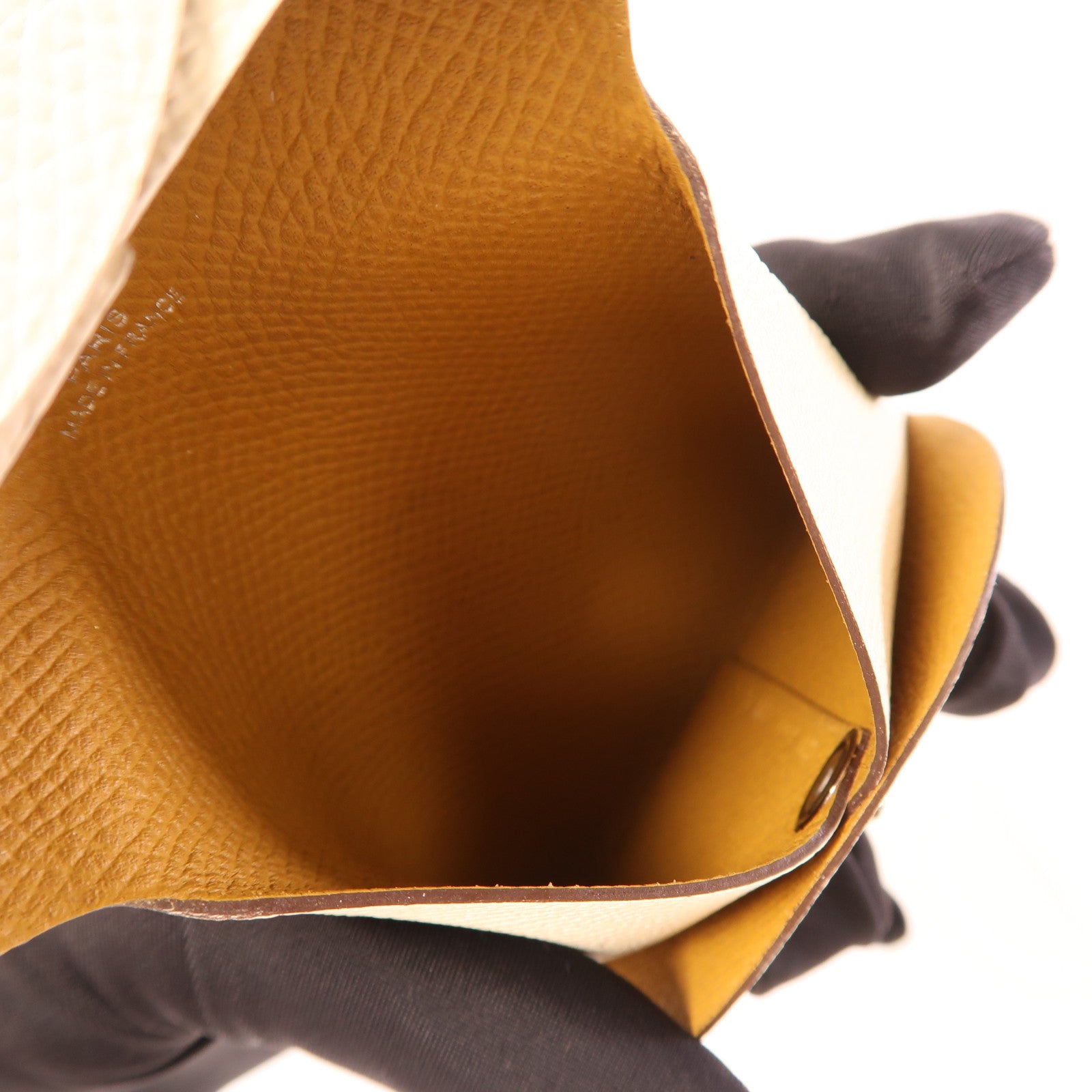 HERMES Epsom皮革Bastia銀扣零錢包Nata