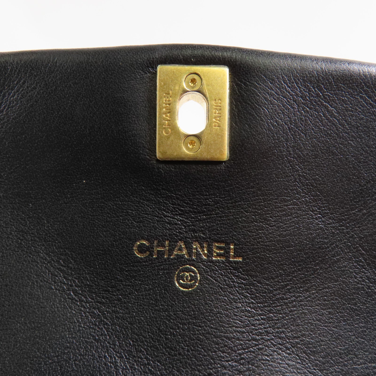 CHANEL 羊皮皮革Chain Shoulder金扣肩背袋