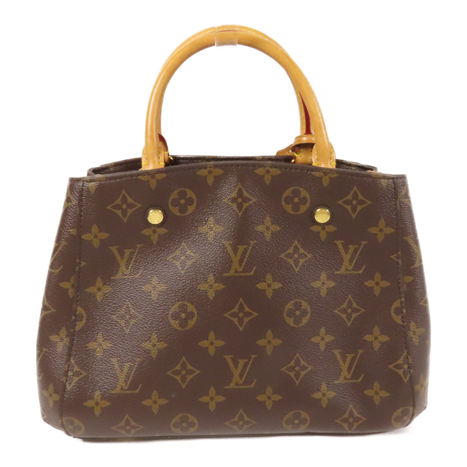 LOUIS VUITTON Monogram Montaigne BB金扣手挽肩背兩用袋棕色