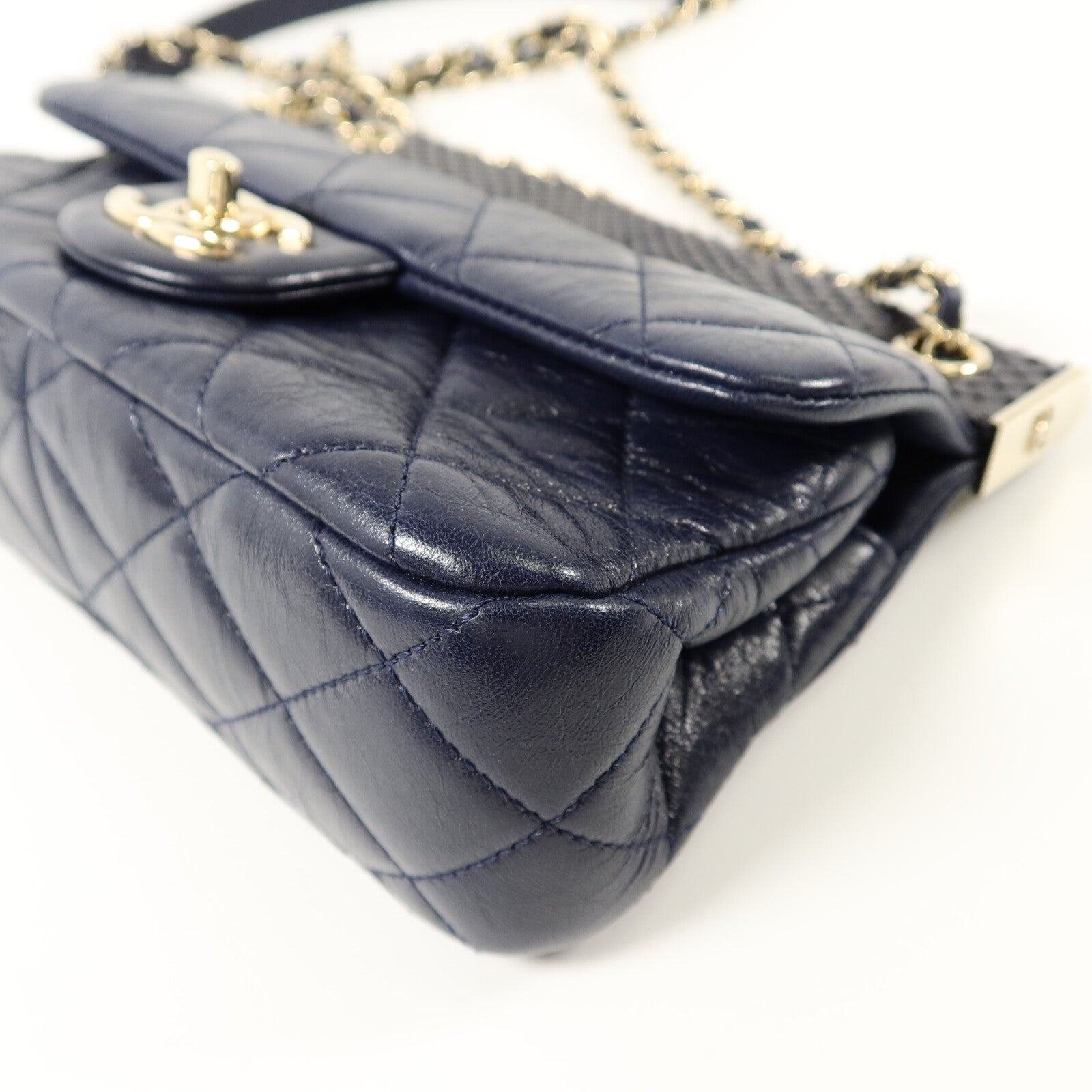 CHANEL Python/羊皮皮革Classic Frame Flap Bag鏈帶肩背袋