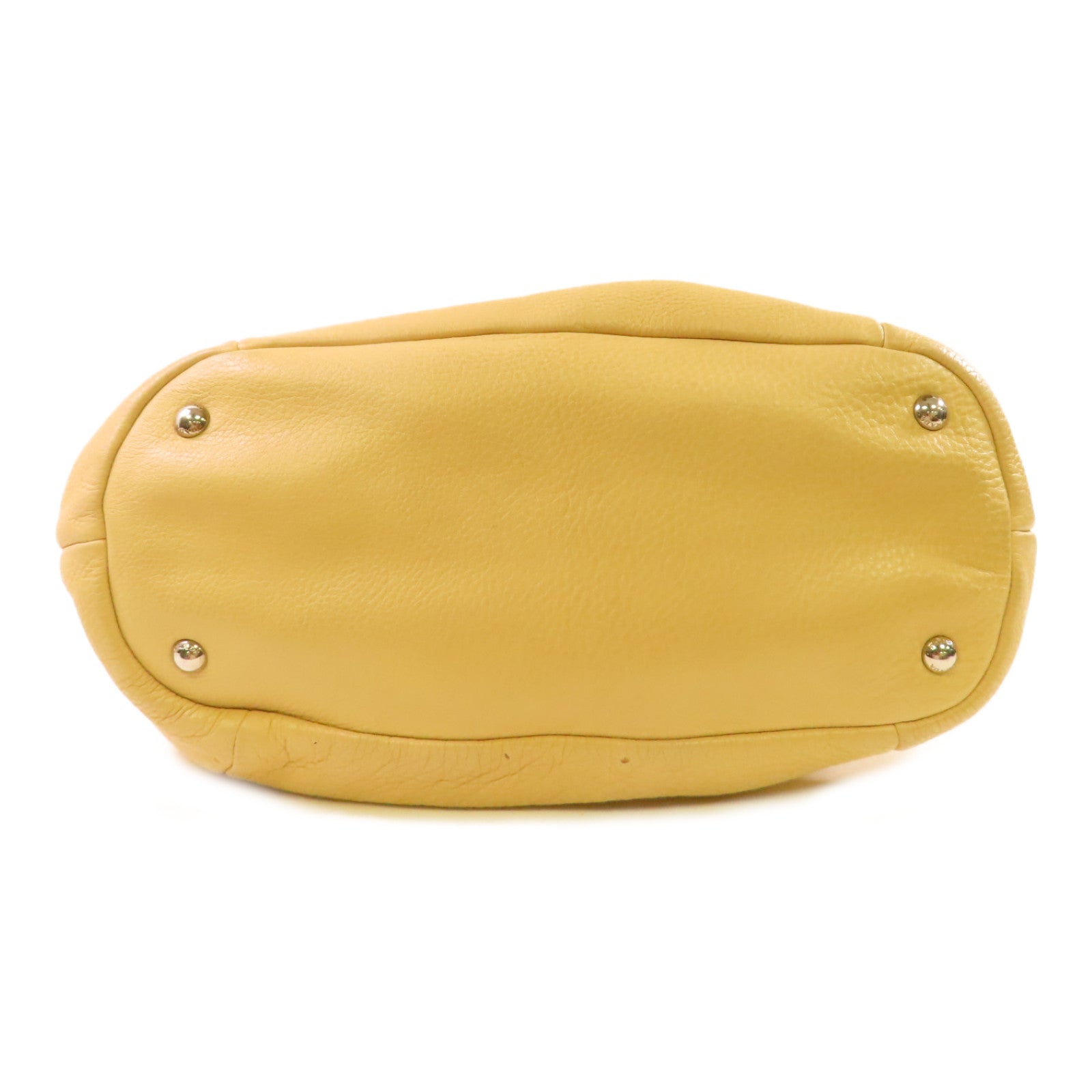PRADA 牛皮皮革2Way Shoulder Bag銀扣手挽肩背兩用袋杏色