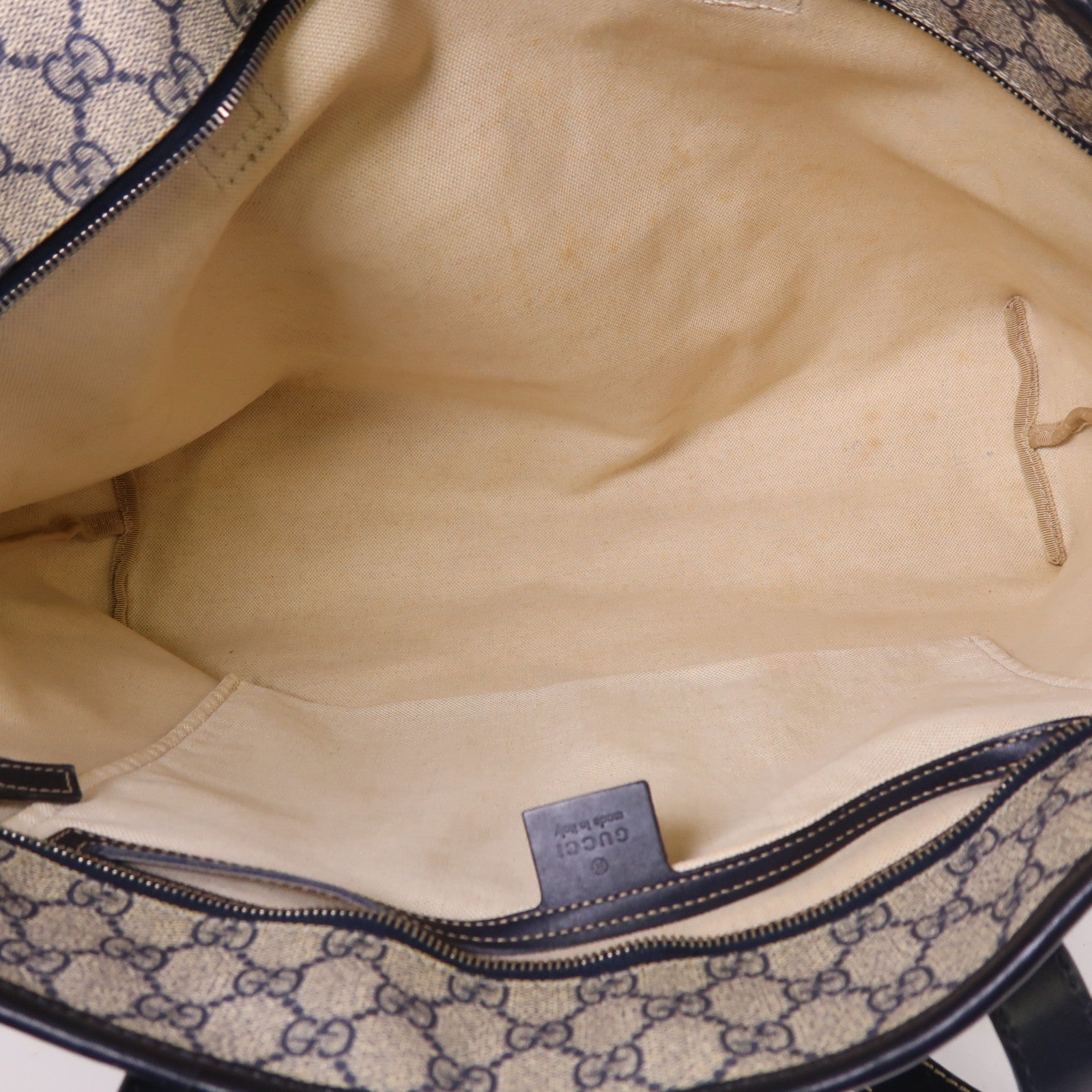 GUCCI 塗層帆布Tote Bag銀扣肩背袋