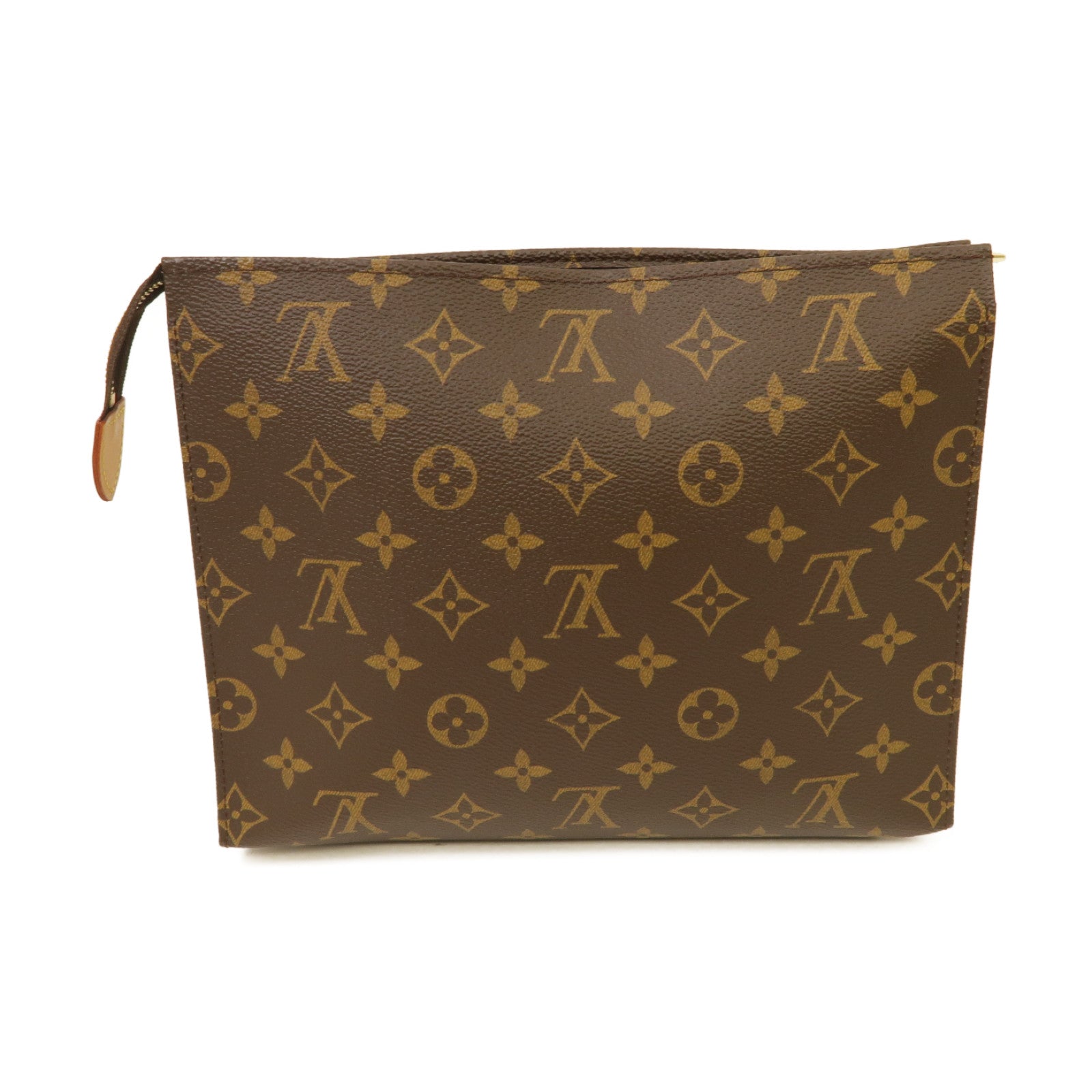 LOUIS VUITTON Monogram Poche Toilette 19金扣手拿包棕色