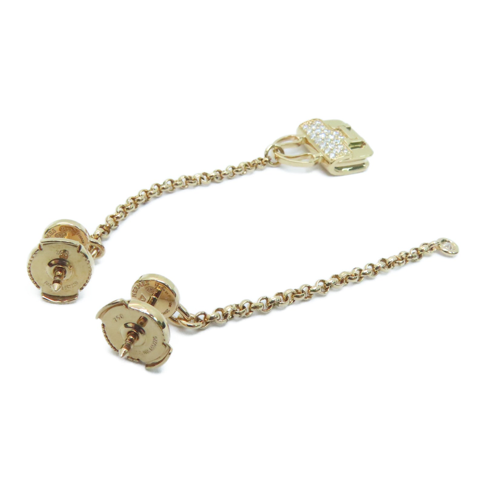 HERMES 18K rose gold Amulettes Constance Earrings earrings