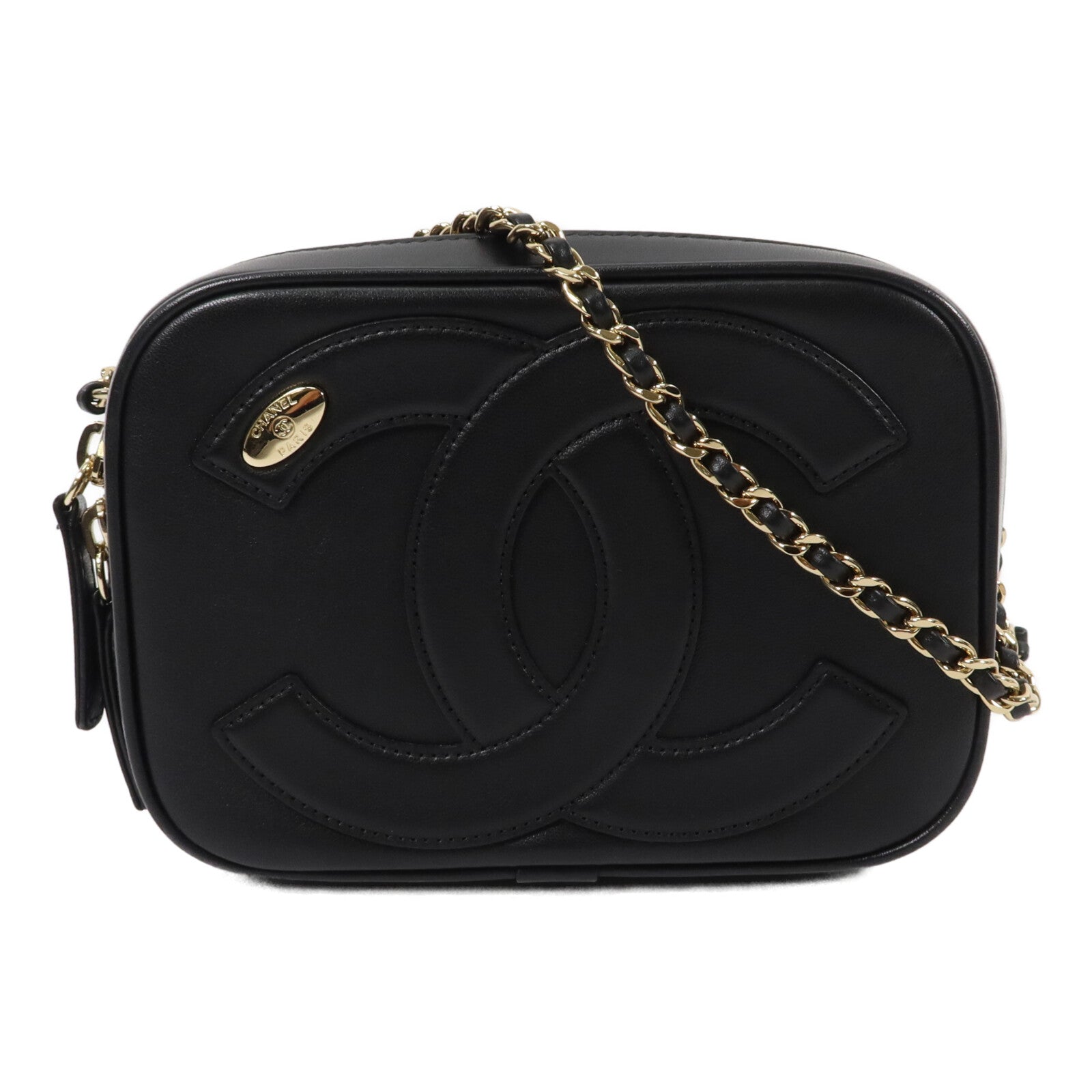 CHANEL 羊皮皮革CoCo Mark Mania鏈帶肩背袋