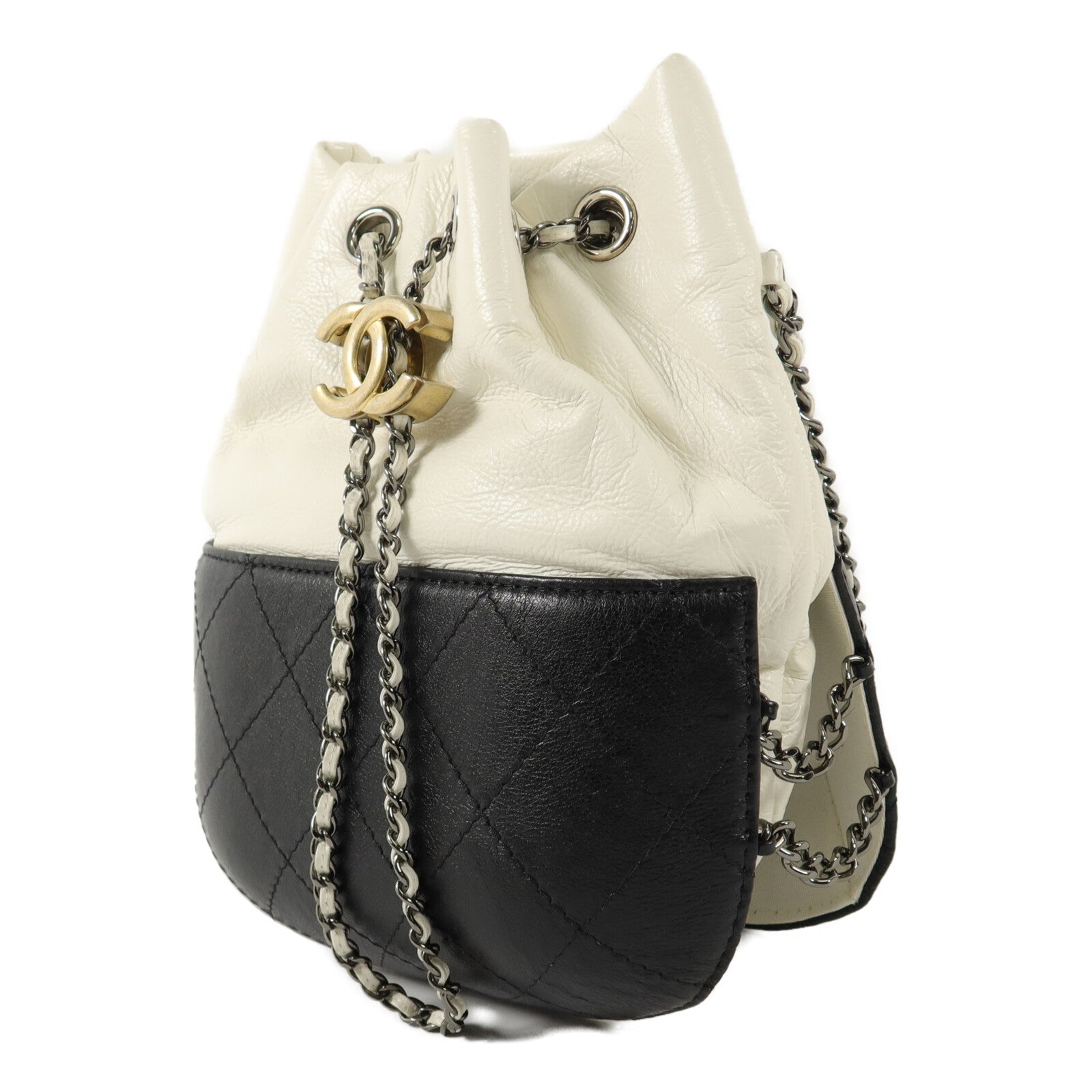 CHANEL 牛皮皮革Gabrielle Bucket鏈帶肩背袋