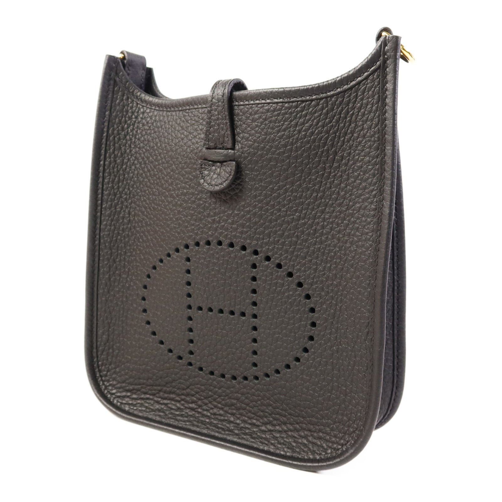 HERMES Clemence皮革Evelyne TPM金扣肩背袋Noir