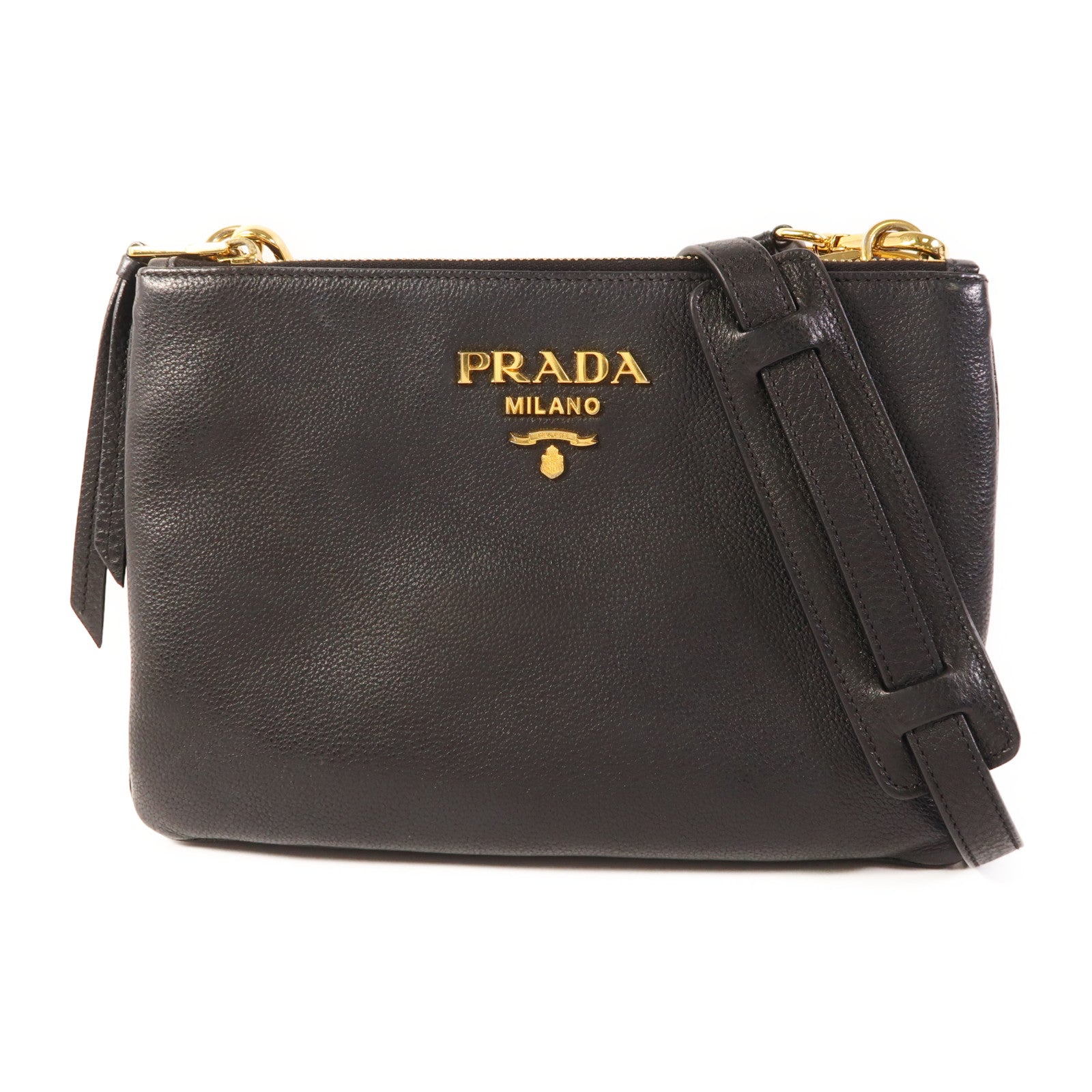PRADA 牛皮皮革Shoulder Bag金扣肩背袋