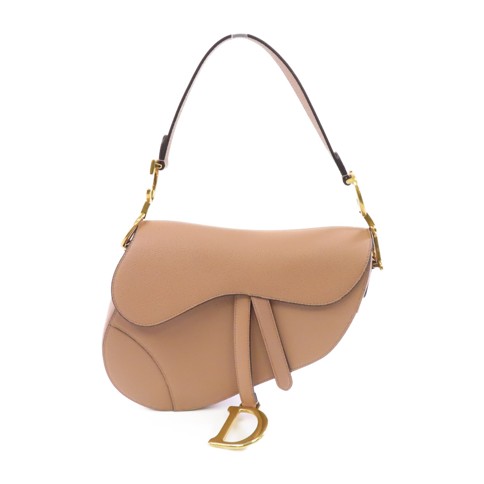 Dior 牛皮皮革Saddle Bag金扣肩背袋粉紅色