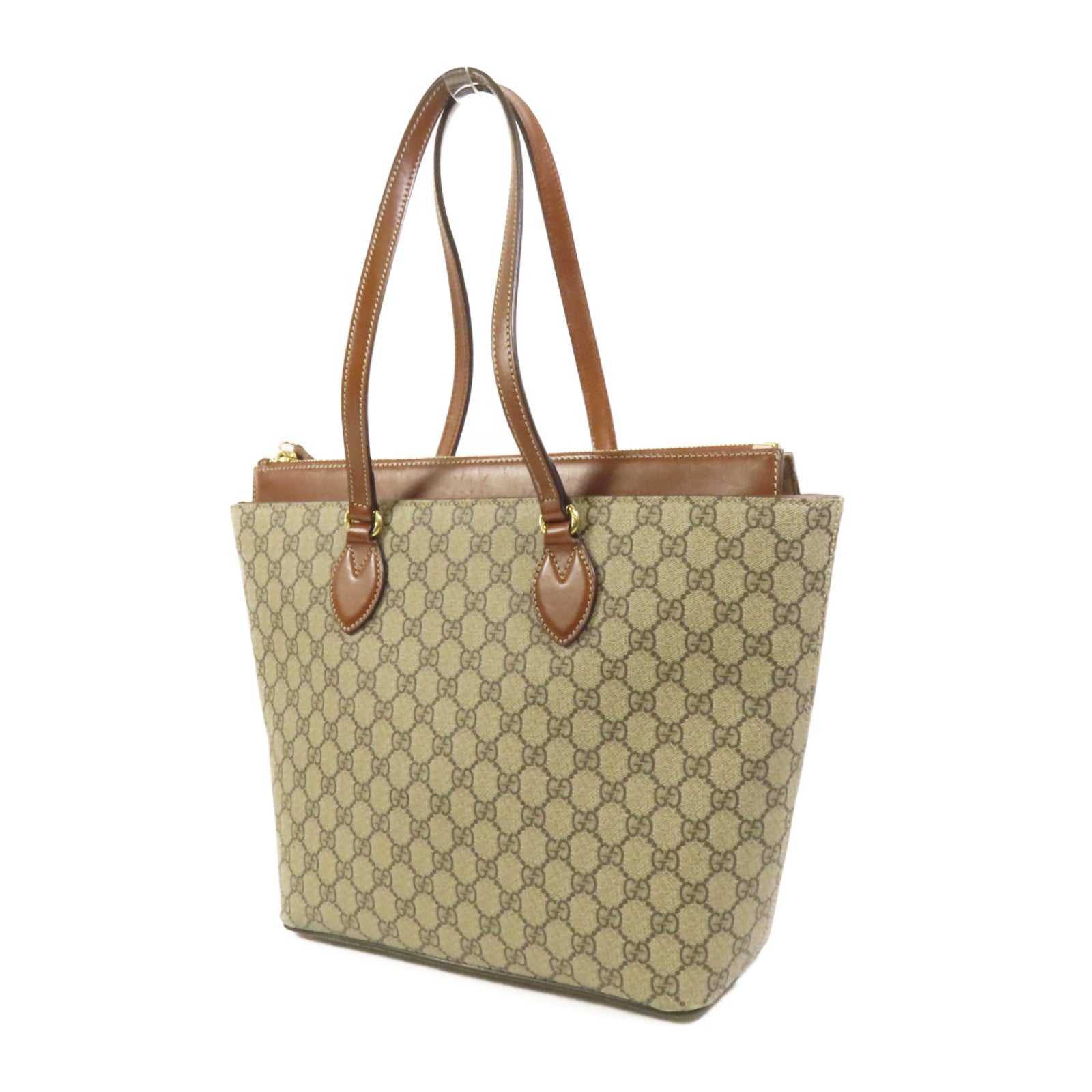 GUCCI 塗層帆布GG Supreme金扣肩背袋