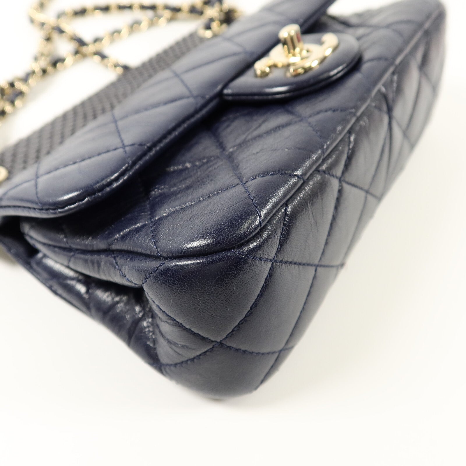 CHANEL Python/羊皮皮革Classic Frame Flap Bag鏈帶肩背袋