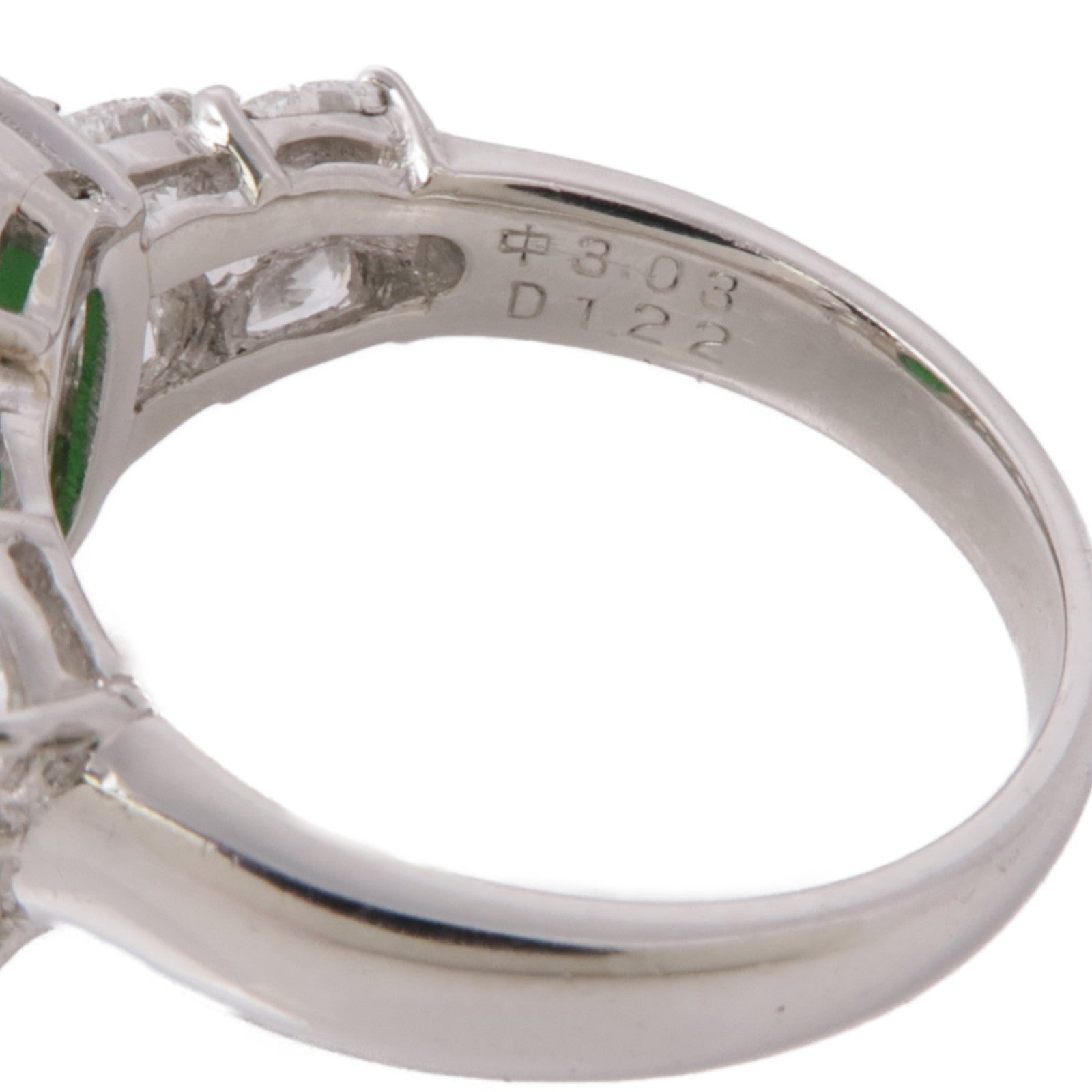 JEWELRY PT900鉑金Jade Diamond Ring翡翠/鑽石戒指US#6.5