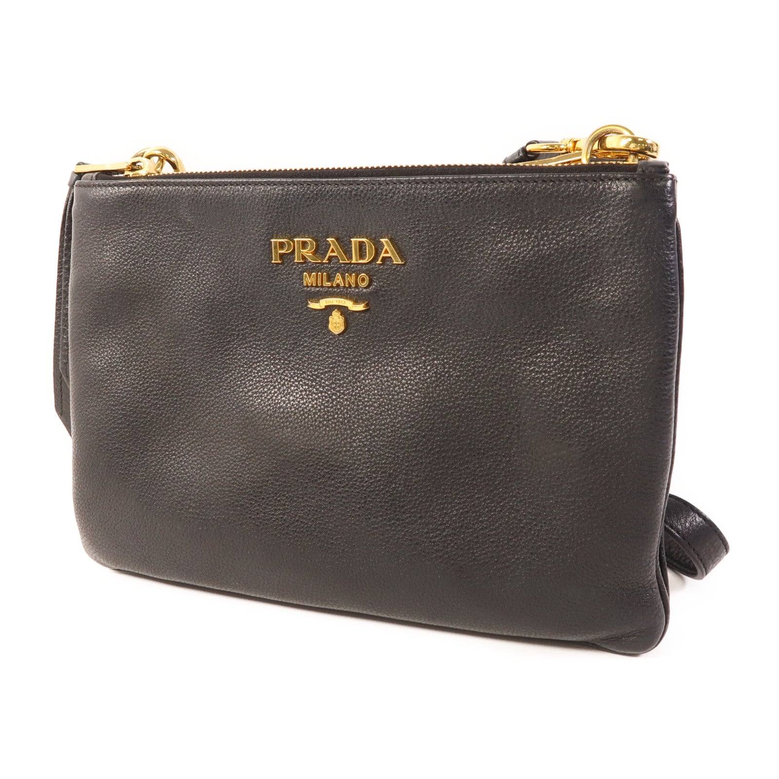 PRADA 牛皮皮革Shoulder Bag金扣肩背袋