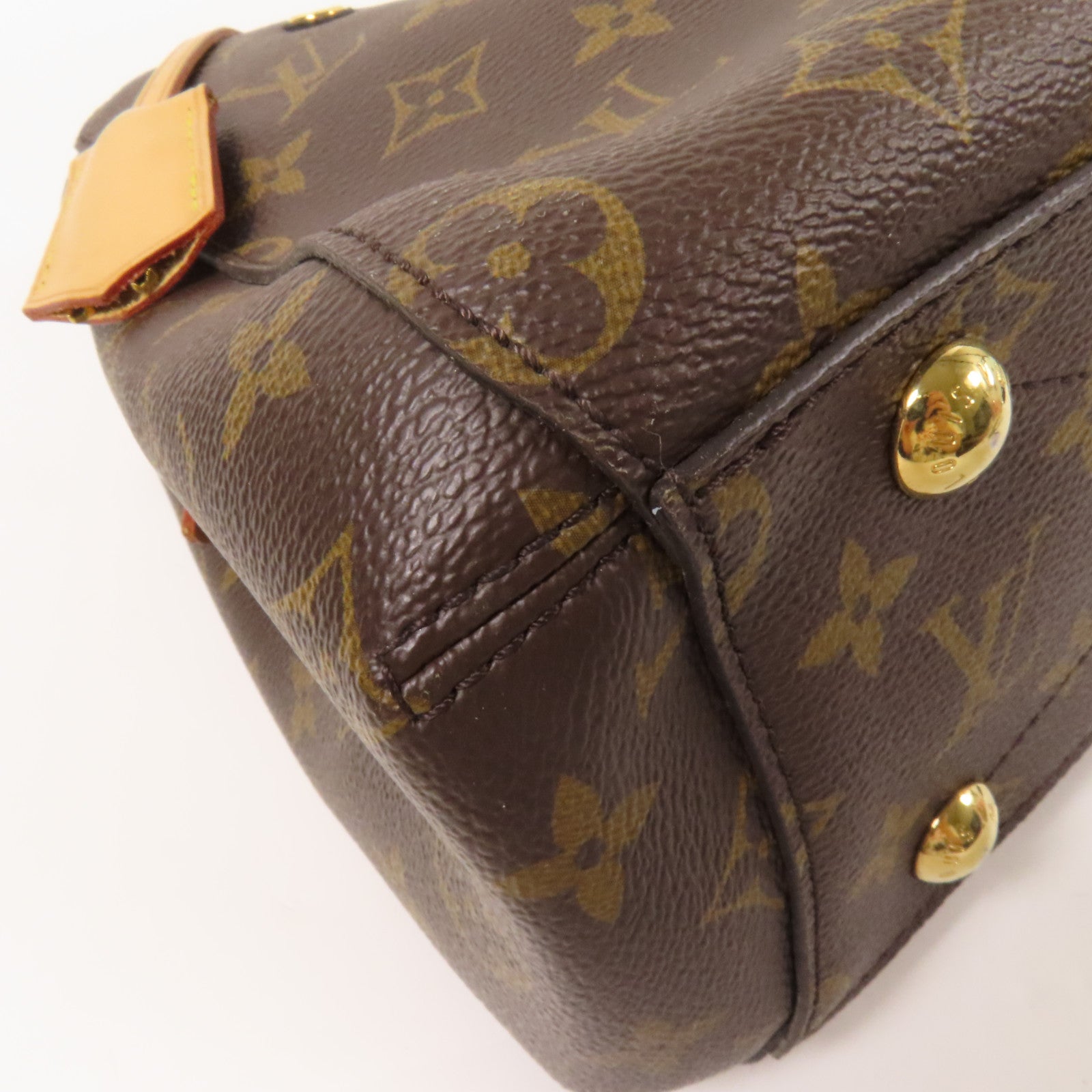 LOUIS VUITTON Monogram Montaigne BB金扣手挽肩背兩用袋棕色