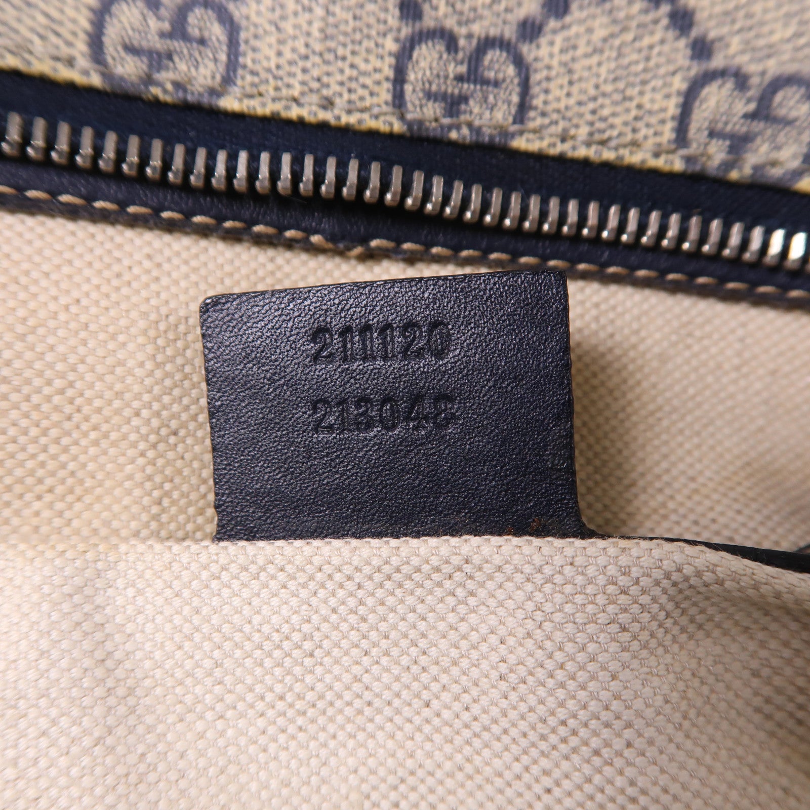 GUCCI 塗層帆布Tote Bag銀扣肩背袋