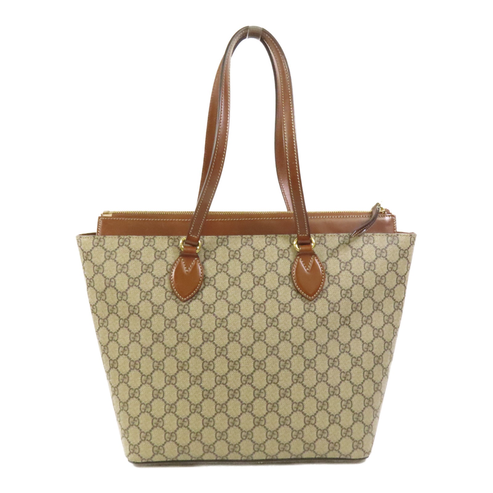 GUCCI 塗層帆布GG Supreme金扣肩背袋