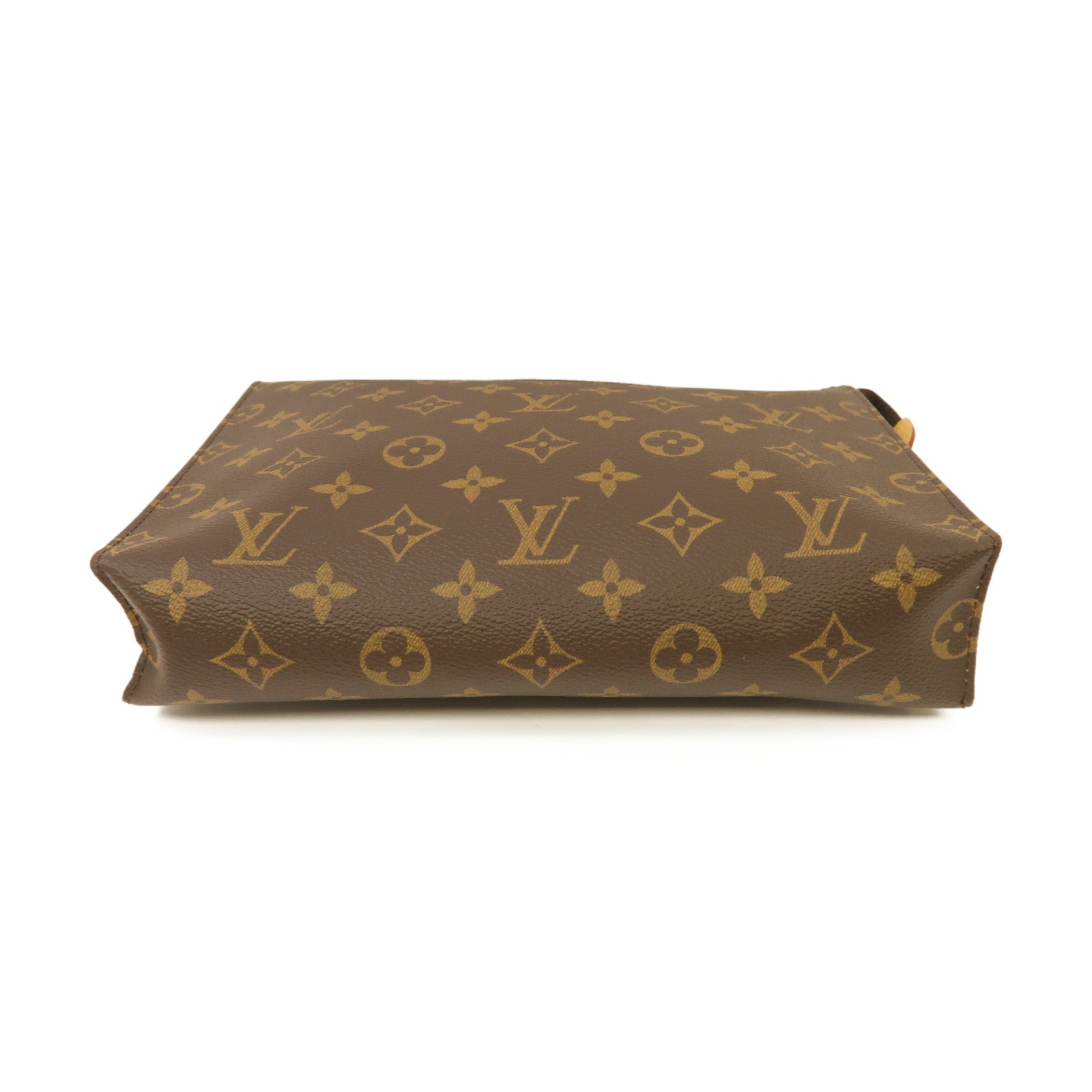 LOUIS VUITTON Monogram Poche Toilette 19金扣手拿包棕色