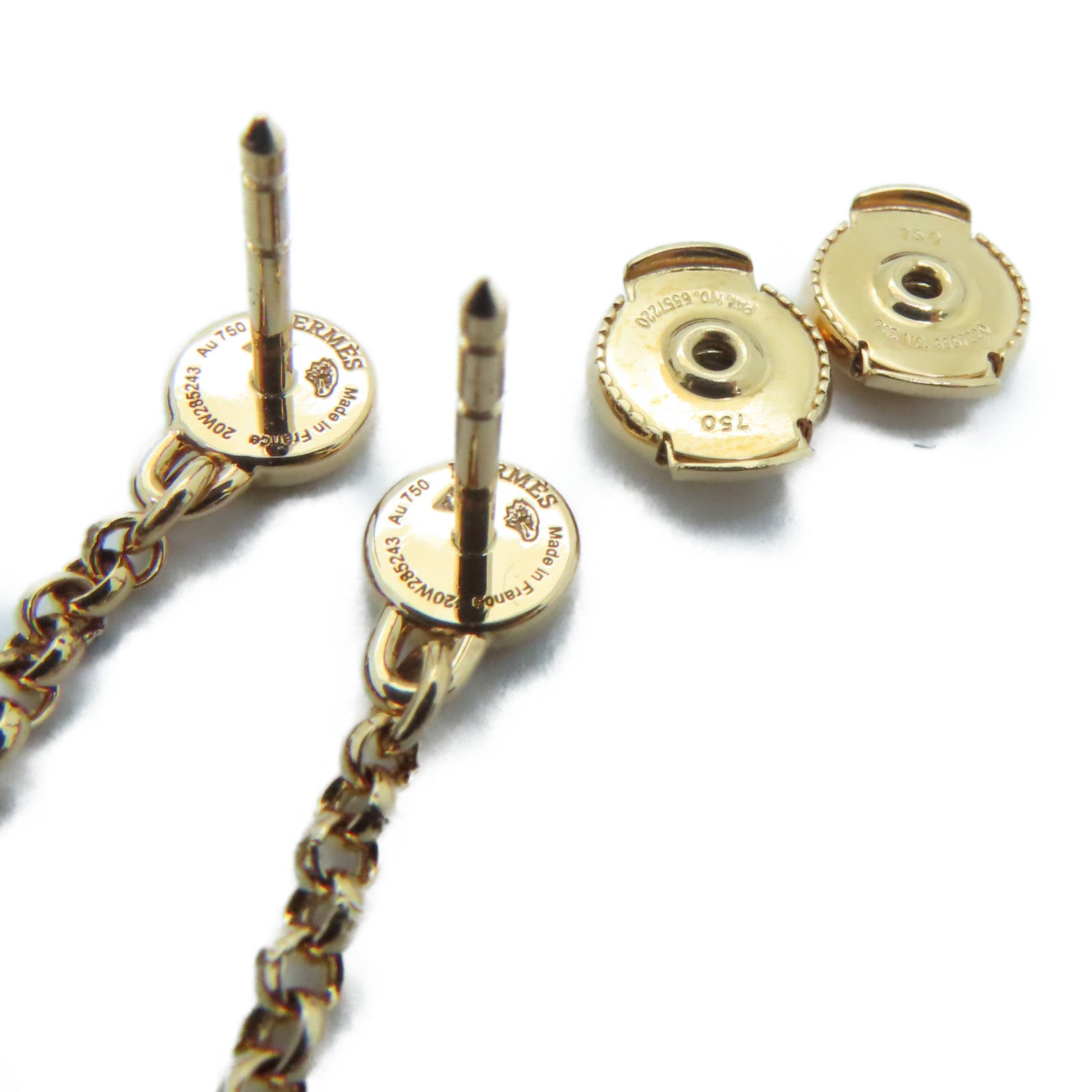 HERMES 18K rose gold Amulettes Constance Earrings earrings