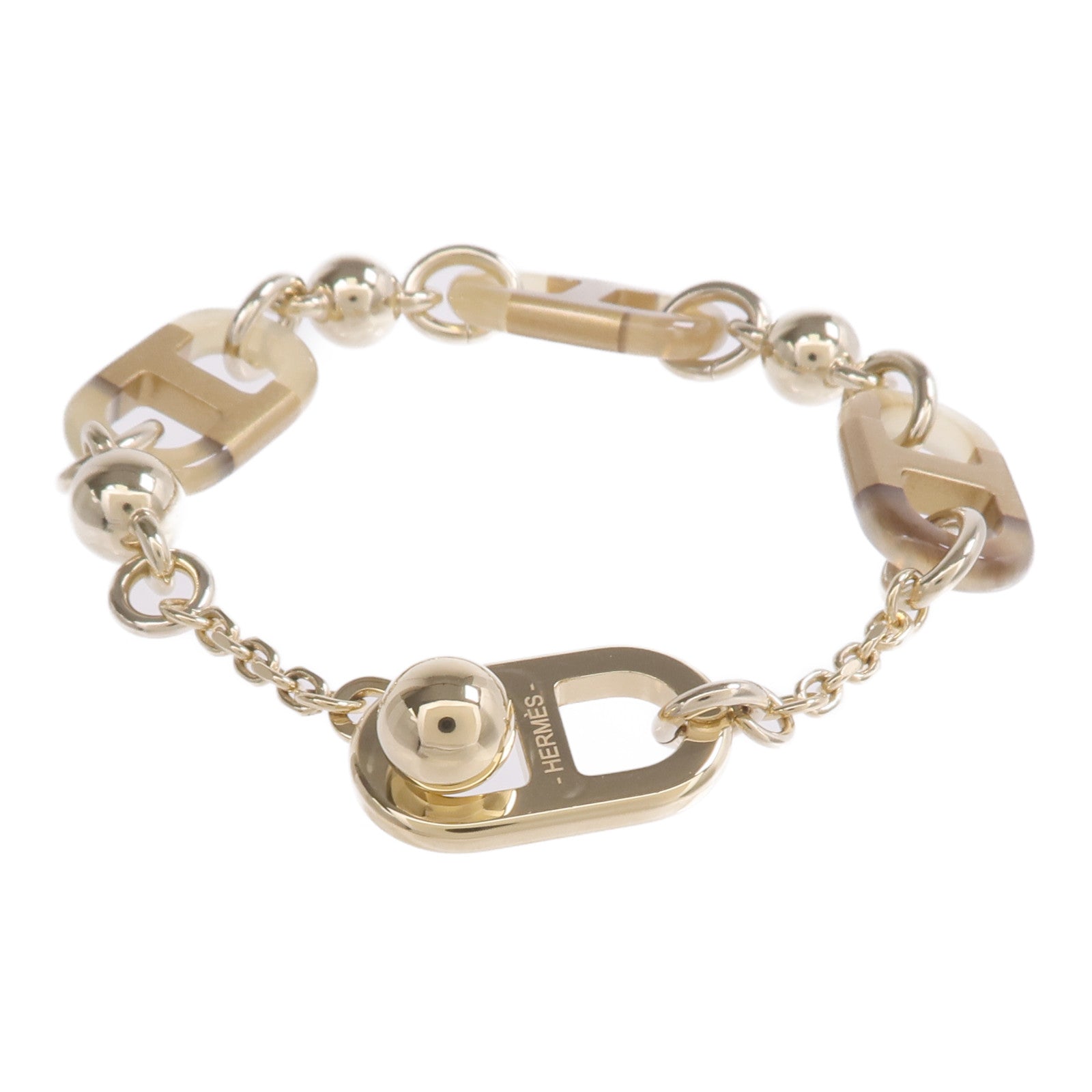 HERMES 金屬/水牛角Sur Mer Bracelet手鏈