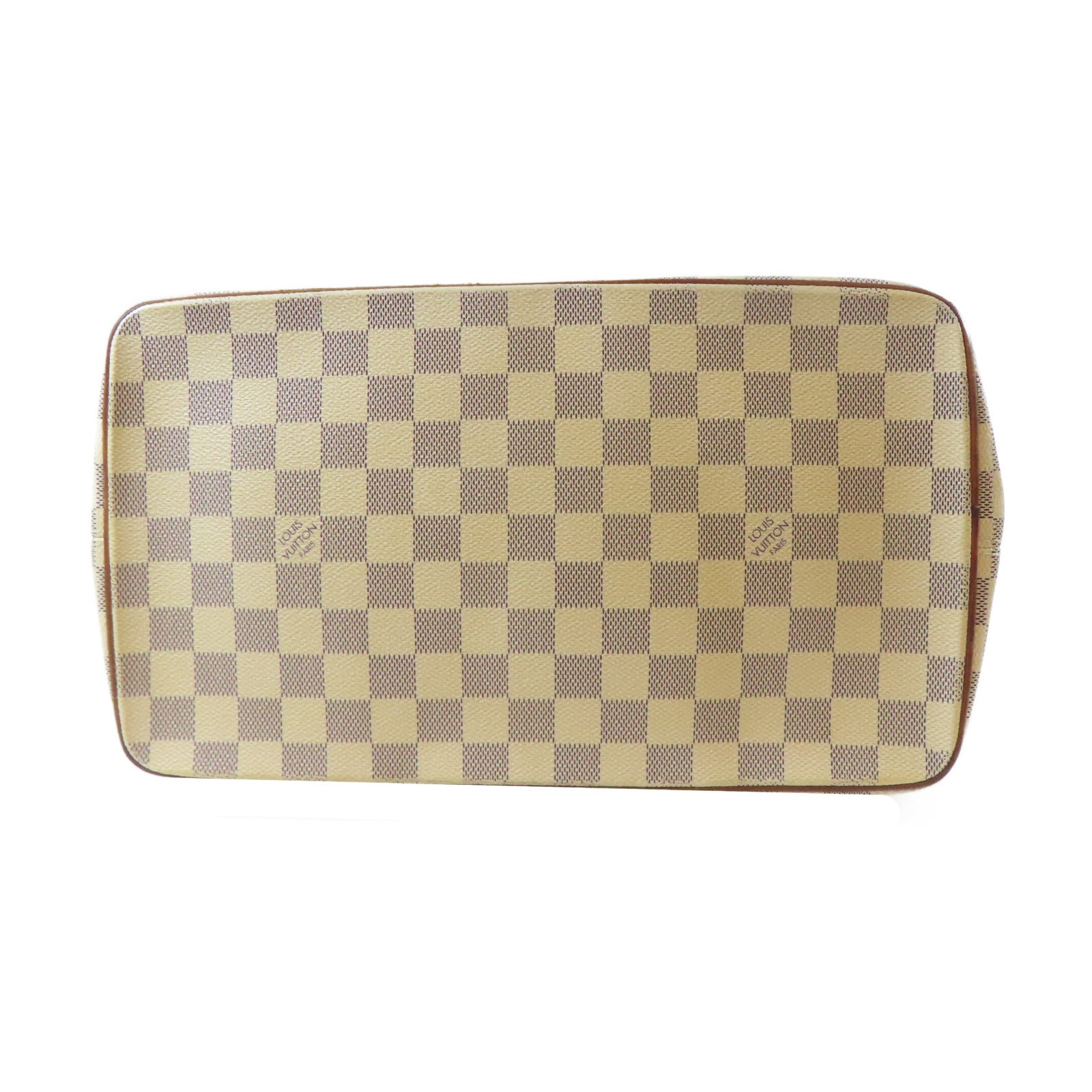 LOUIS VUITTON 【激減優惠】Damier Azur Saleya MM金扣手挽袋白色