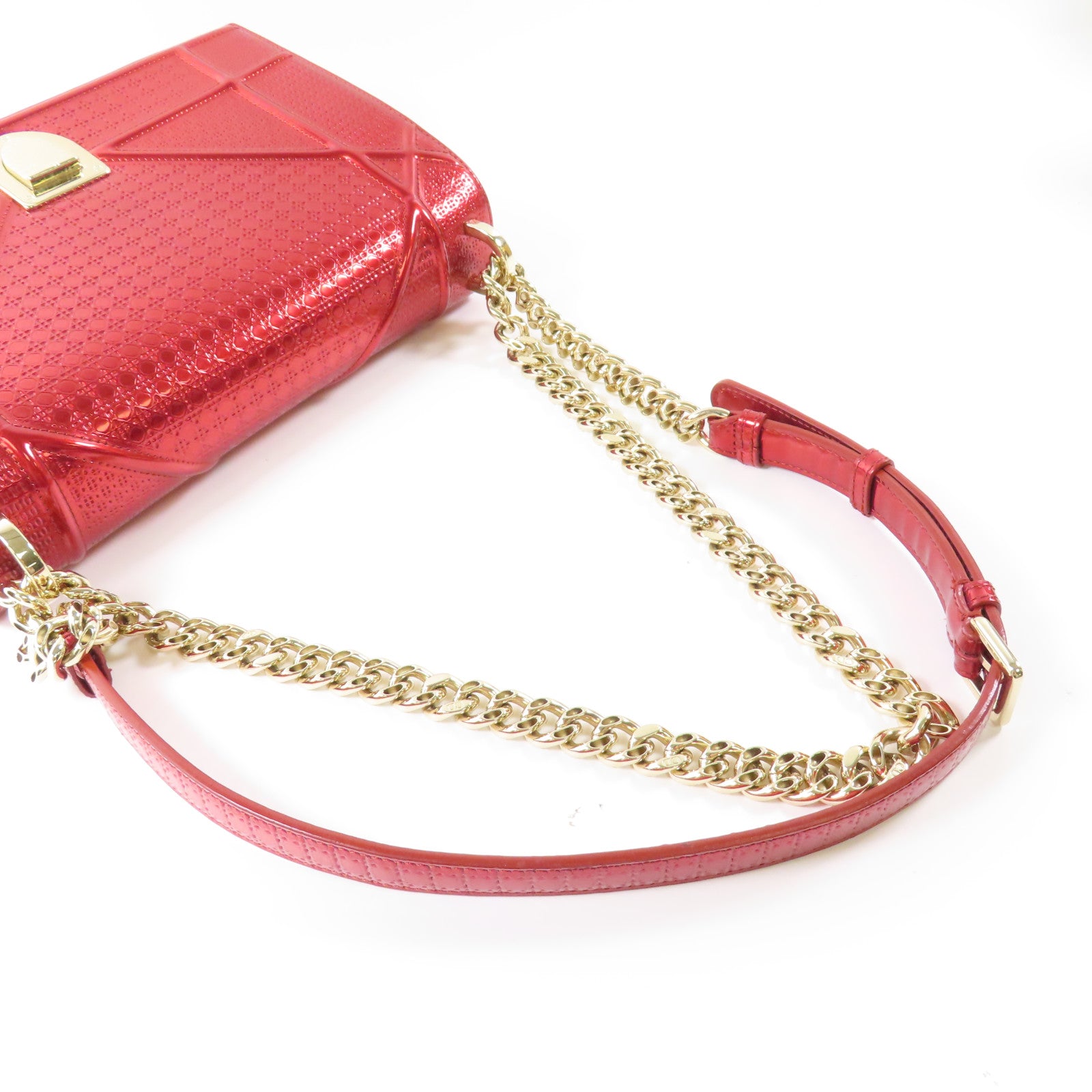 Dior 牛皮皮革Diorama金扣鏈帶肩背袋