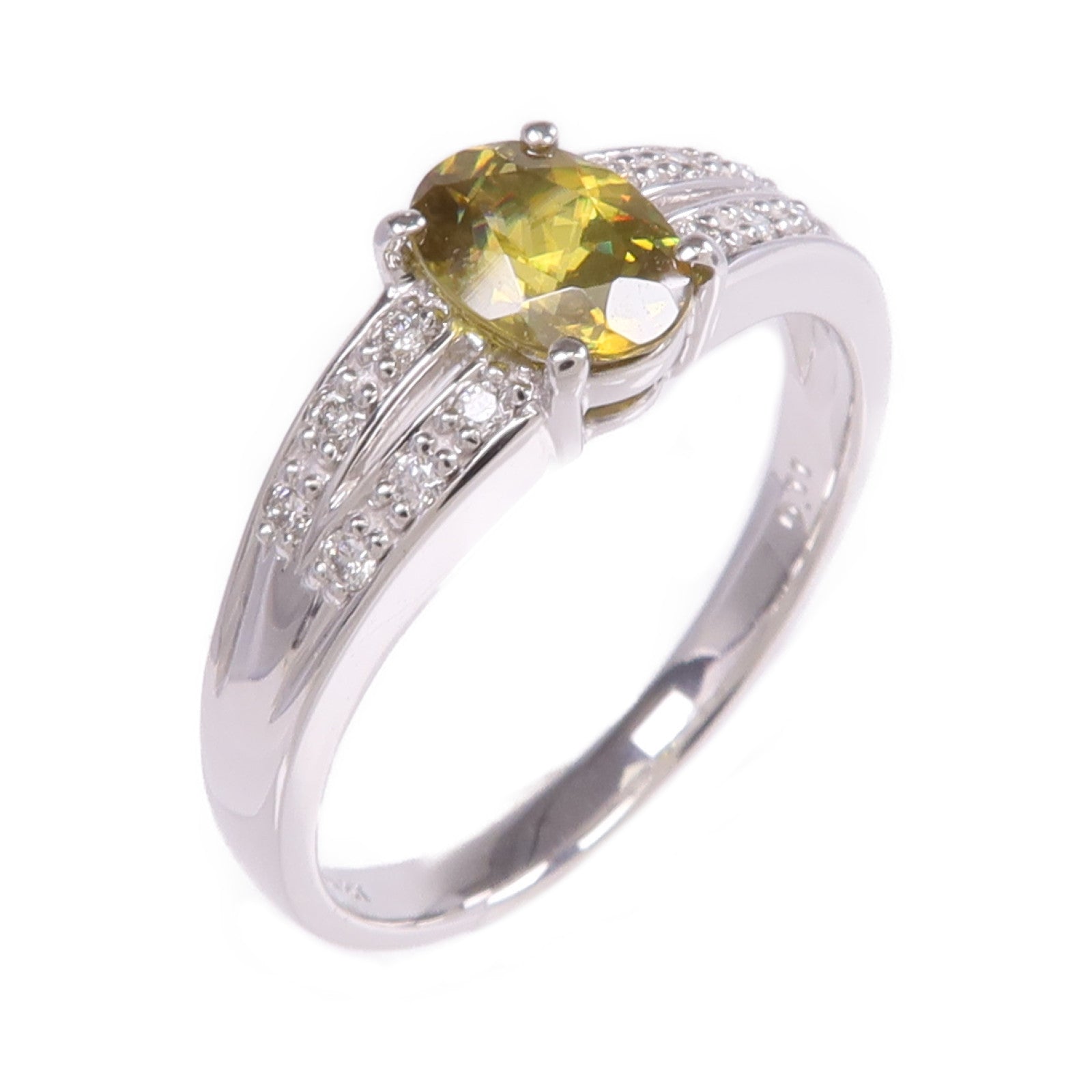 JEWELRY 18K白金Sphene Diamond Ring榍/鑽石戒指US#7.5