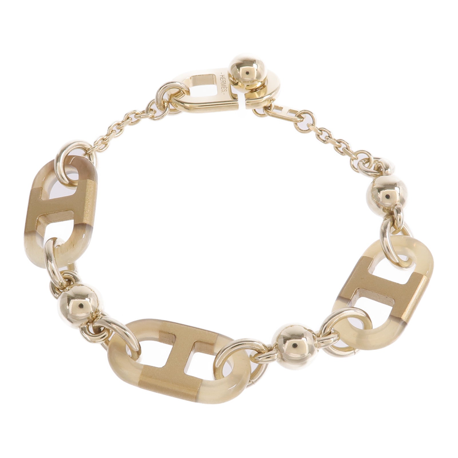 HERMES 金屬/水牛角Sur Mer Bracelet手鏈