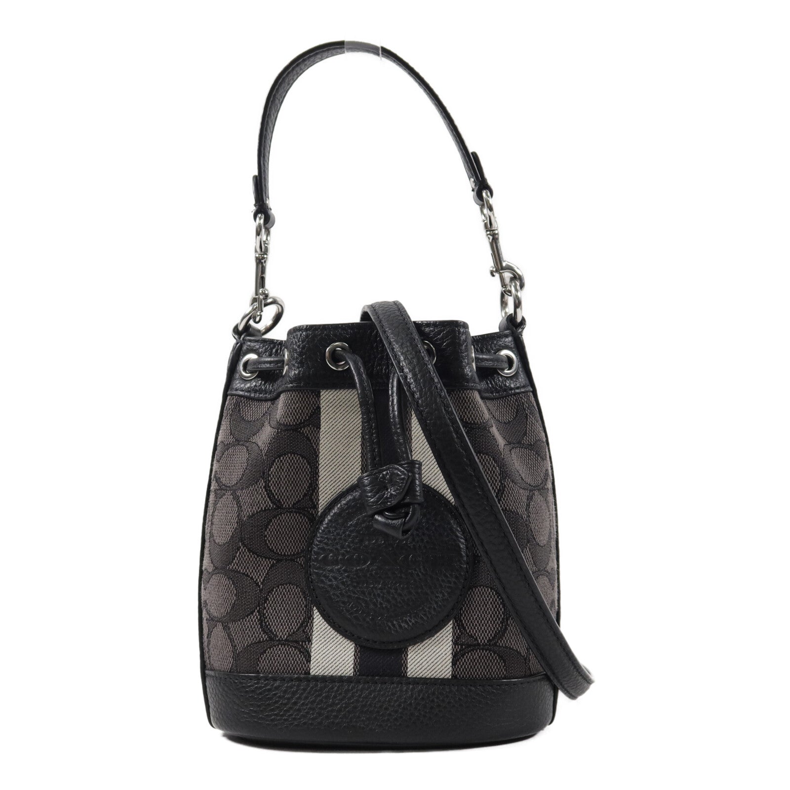 COACH 帆布Mini Dempsey Bucket Bag手挽肩背兩用袋