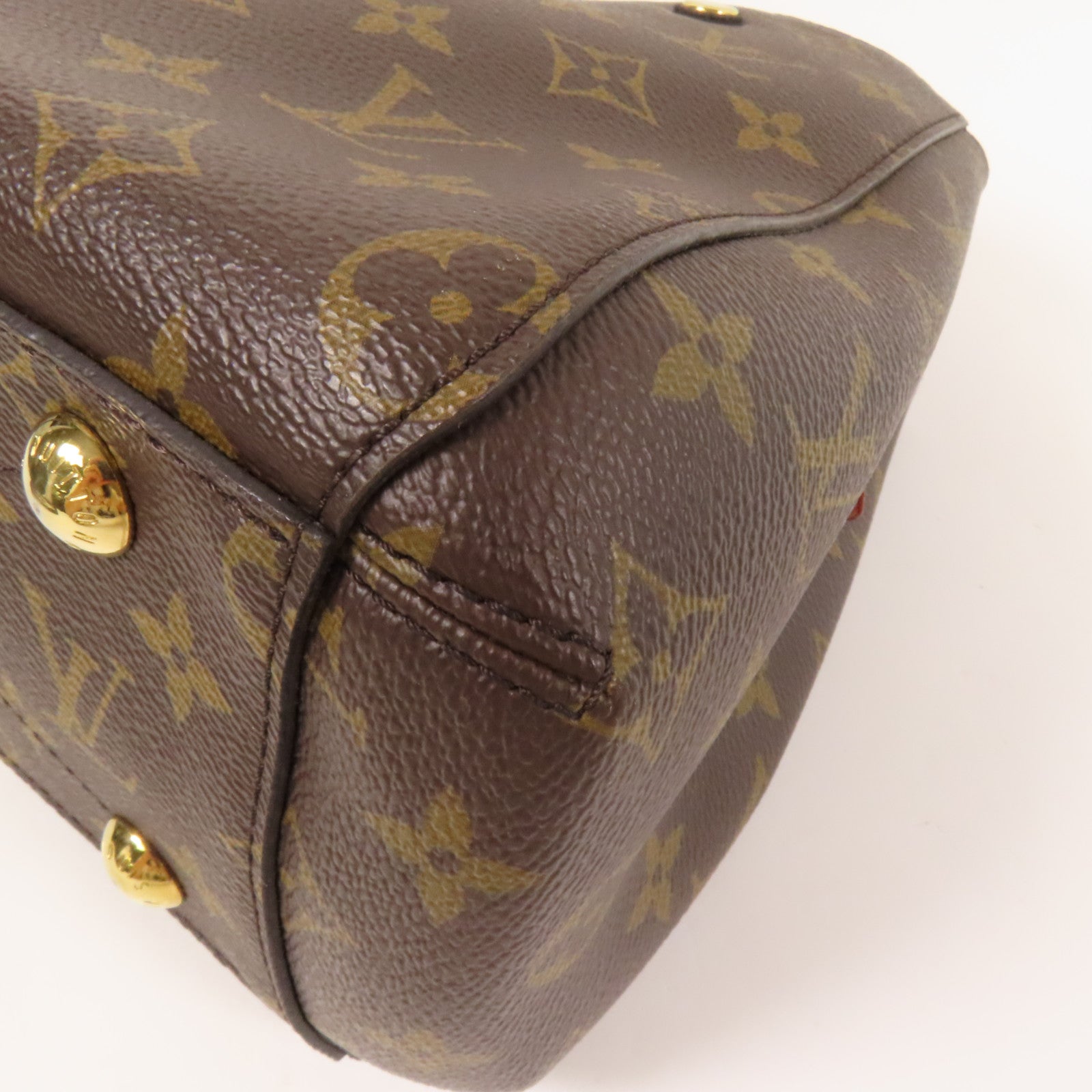 LOUIS VUITTON Monogram Montaigne BB金扣手挽肩背兩用袋棕色