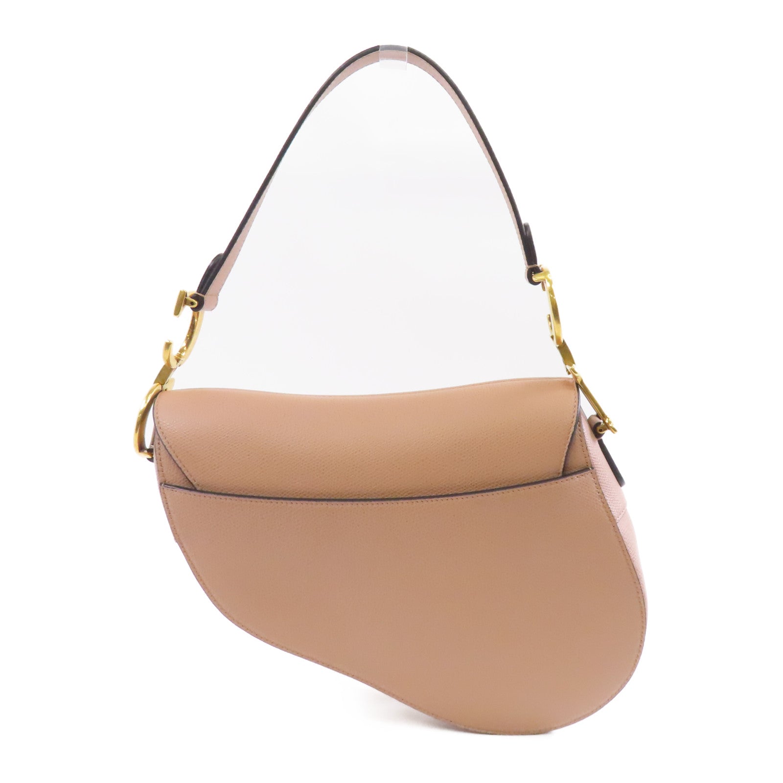 Dior 牛皮皮革Saddle Bag金扣肩背袋粉紅色