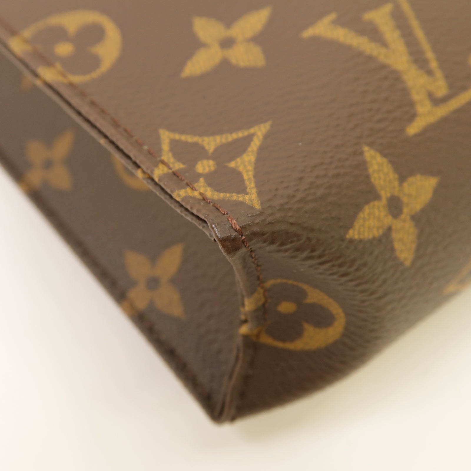 LOUIS VUITTON Monogram Poche Toilette 19金扣手拿包棕色