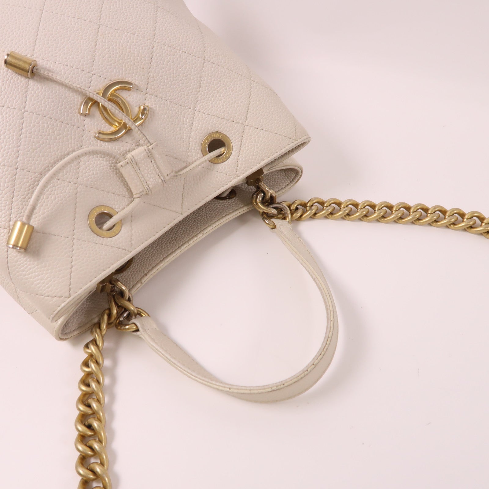 CHANEL 牛皮皮革2 Way Shoulder Bag金扣手挽肩背兩用袋