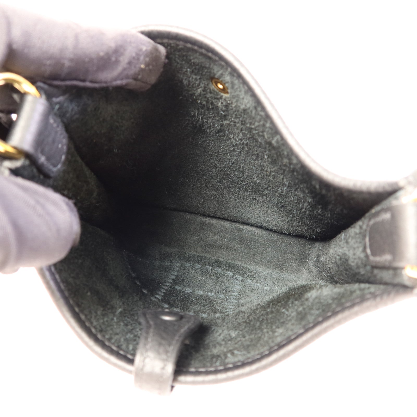 HERMES Clemence皮革Evelyne TPM金扣肩背袋Noir