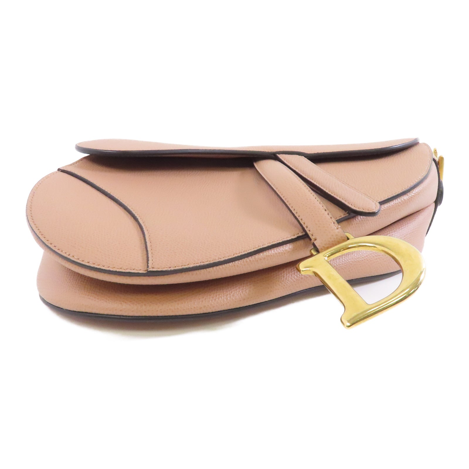 Dior 牛皮皮革Saddle Bag金扣肩背袋粉紅色