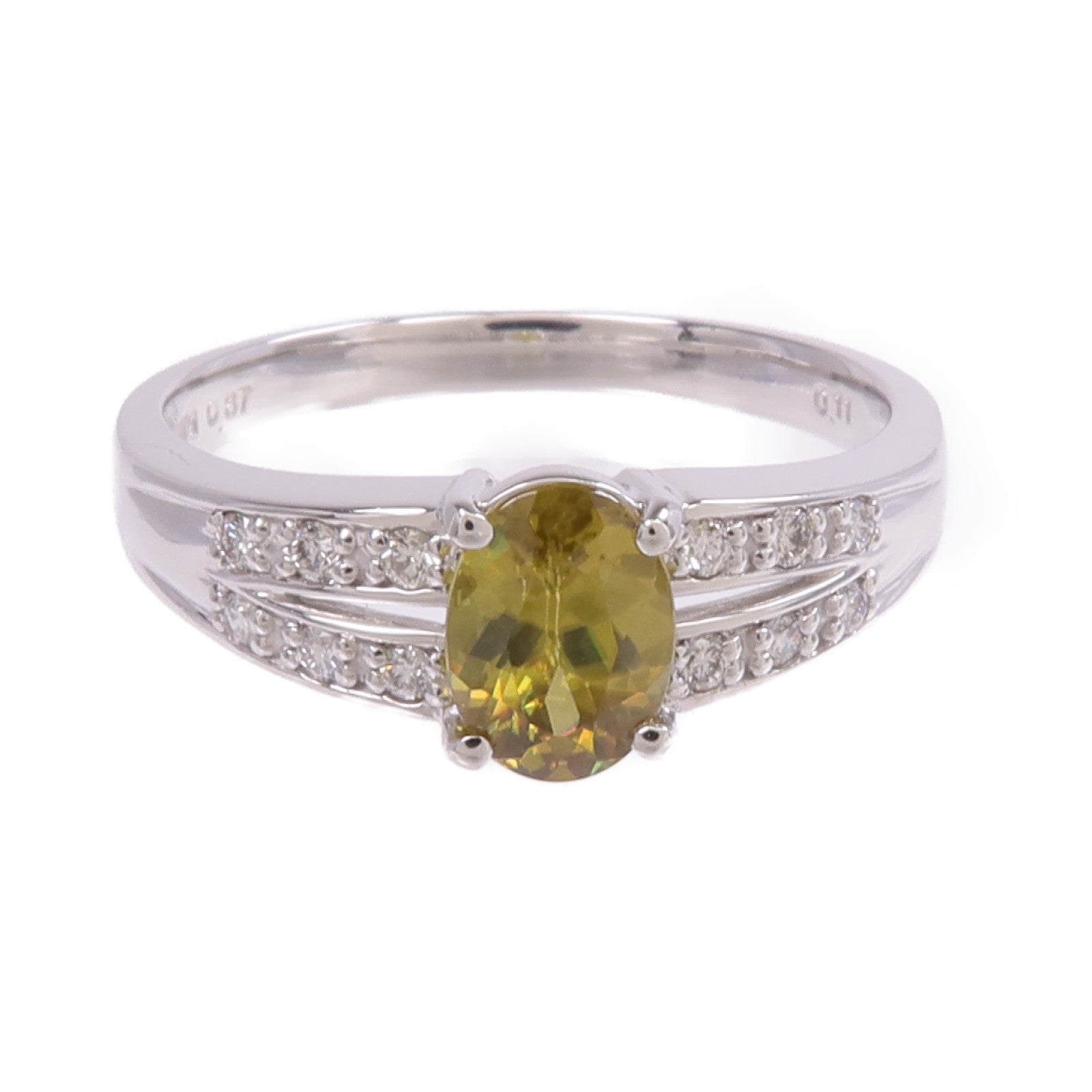 JEWELRY 18K白金Sphene Diamond Ring榍/鑽石戒指US#7.5
