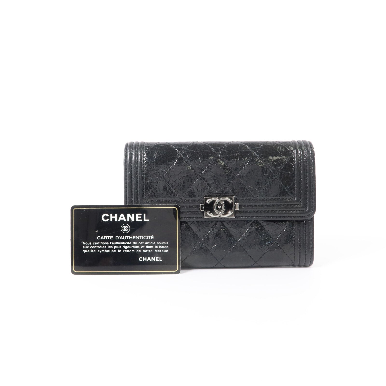 CHANEL 牛皮皮革Boy Chanel Small Flap Wallet錢包