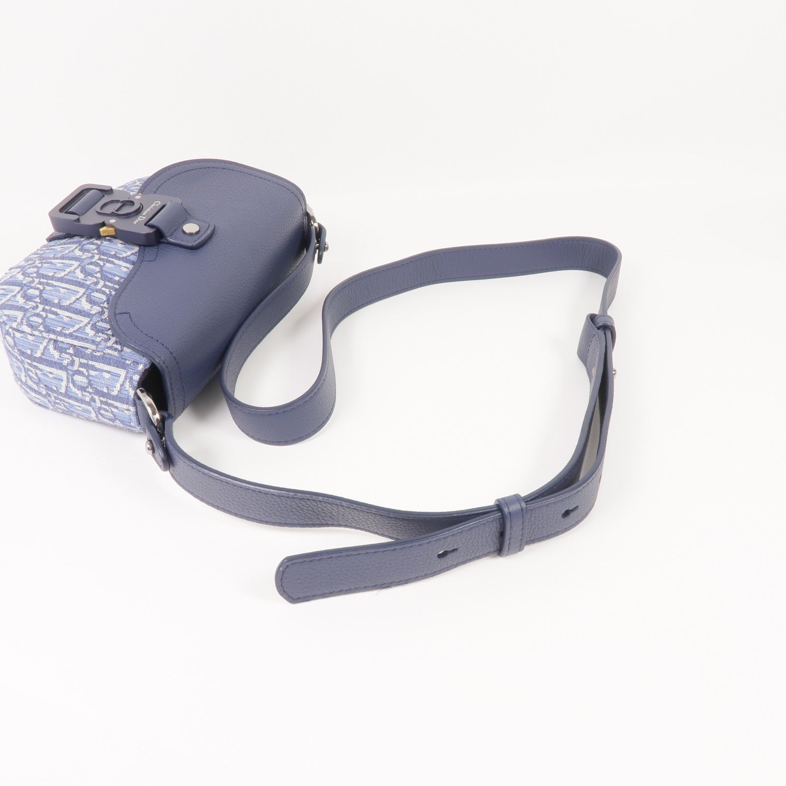 Dior 帆布/牛皮皮革Mini Saddle Messenger Bag金扣肩背袋