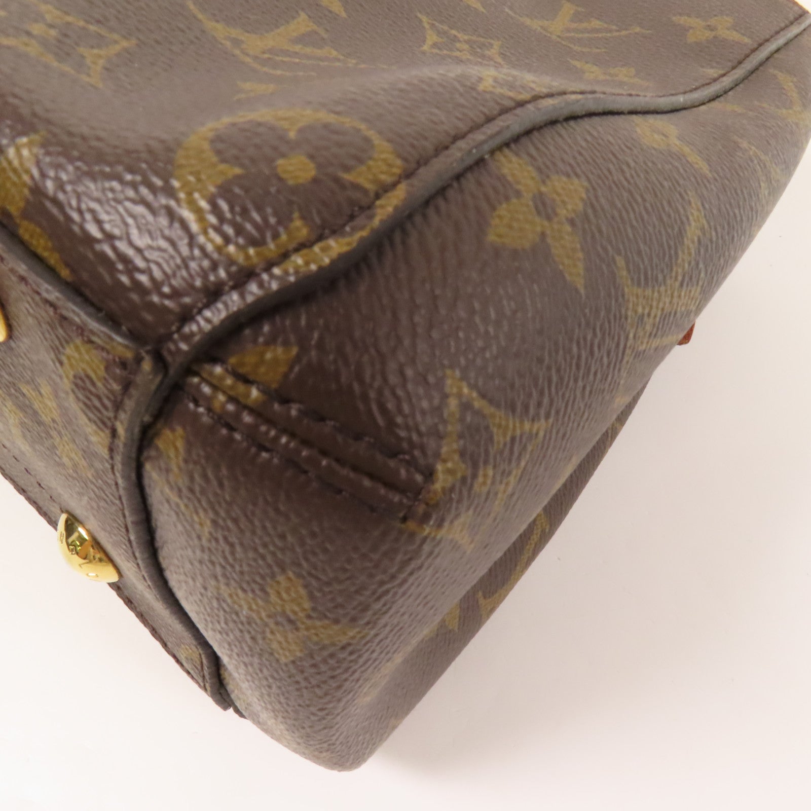 LOUIS VUITTON Monogram Montaigne BB金扣手挽肩背兩用袋棕色