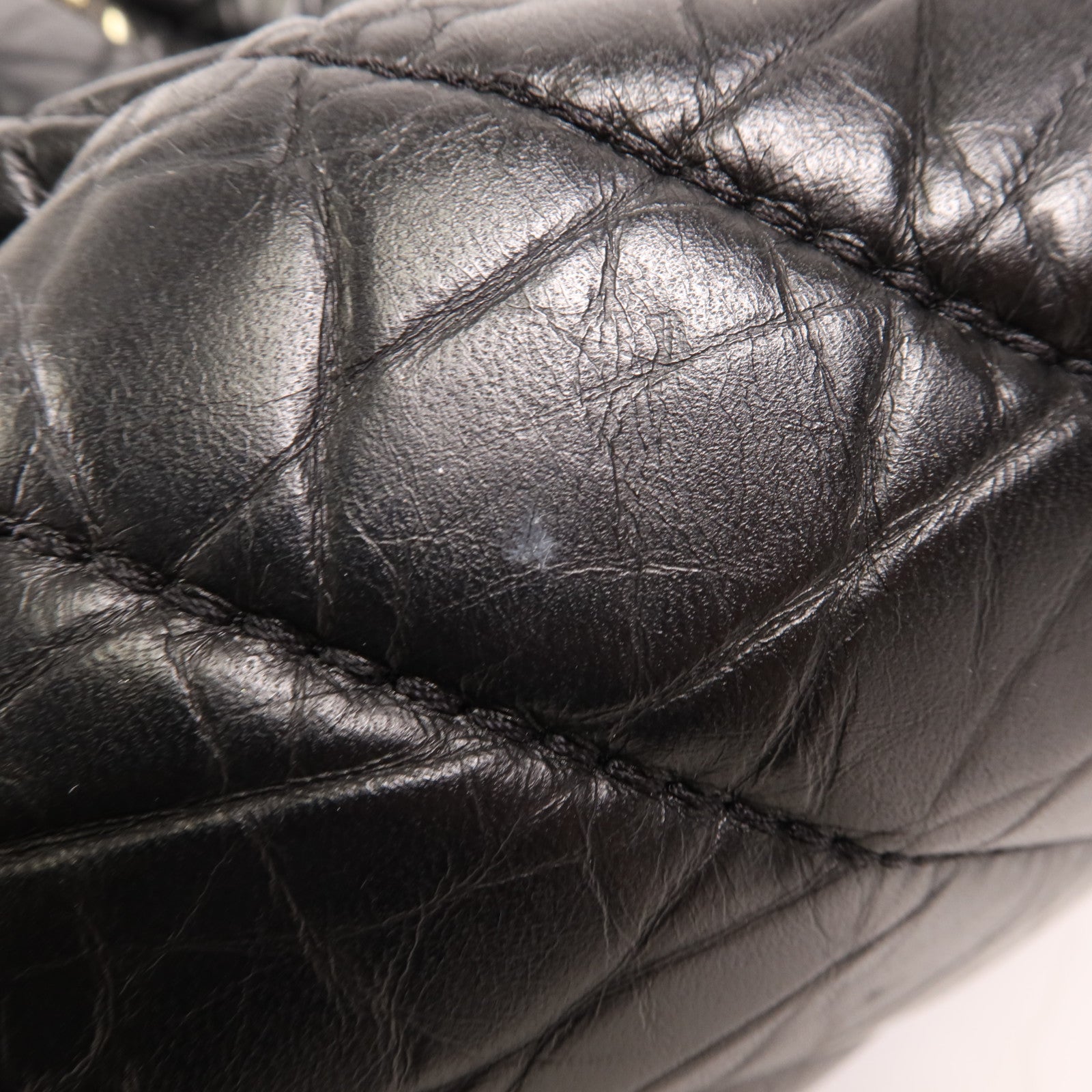 CHANEL 牛皮皮革Tote Bag銀扣肩背袋