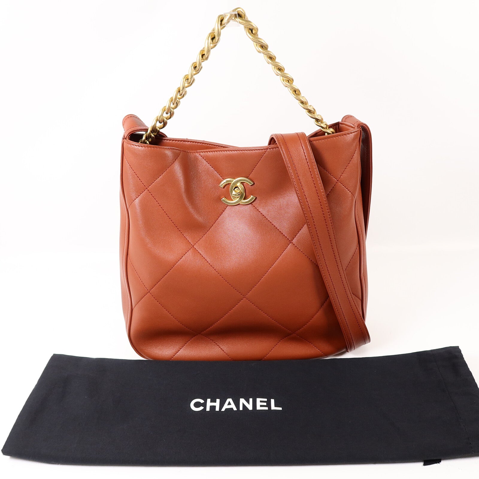 CHANEL 牛皮皮革Hobo Bag手挽肩背兩用袋