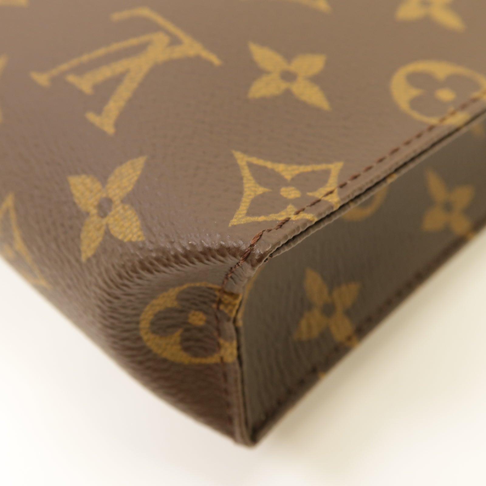 LOUIS VUITTON Monogram Poche Toilette 19金扣手拿包棕色