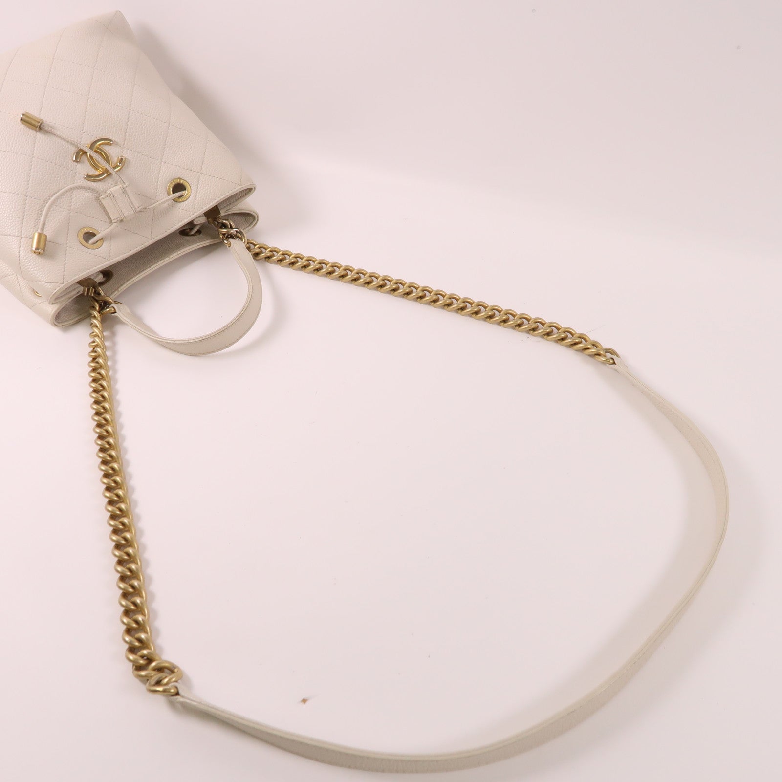 CHANEL 牛皮皮革2 Way Shoulder Bag金扣手挽肩背兩用袋