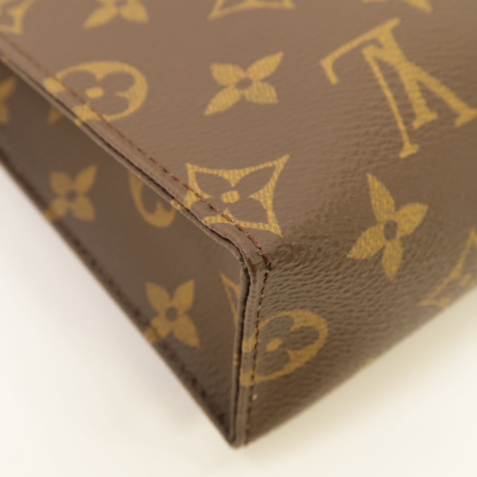 LOUIS VUITTON Monogram Poche Toilette 19金扣手拿包棕色
