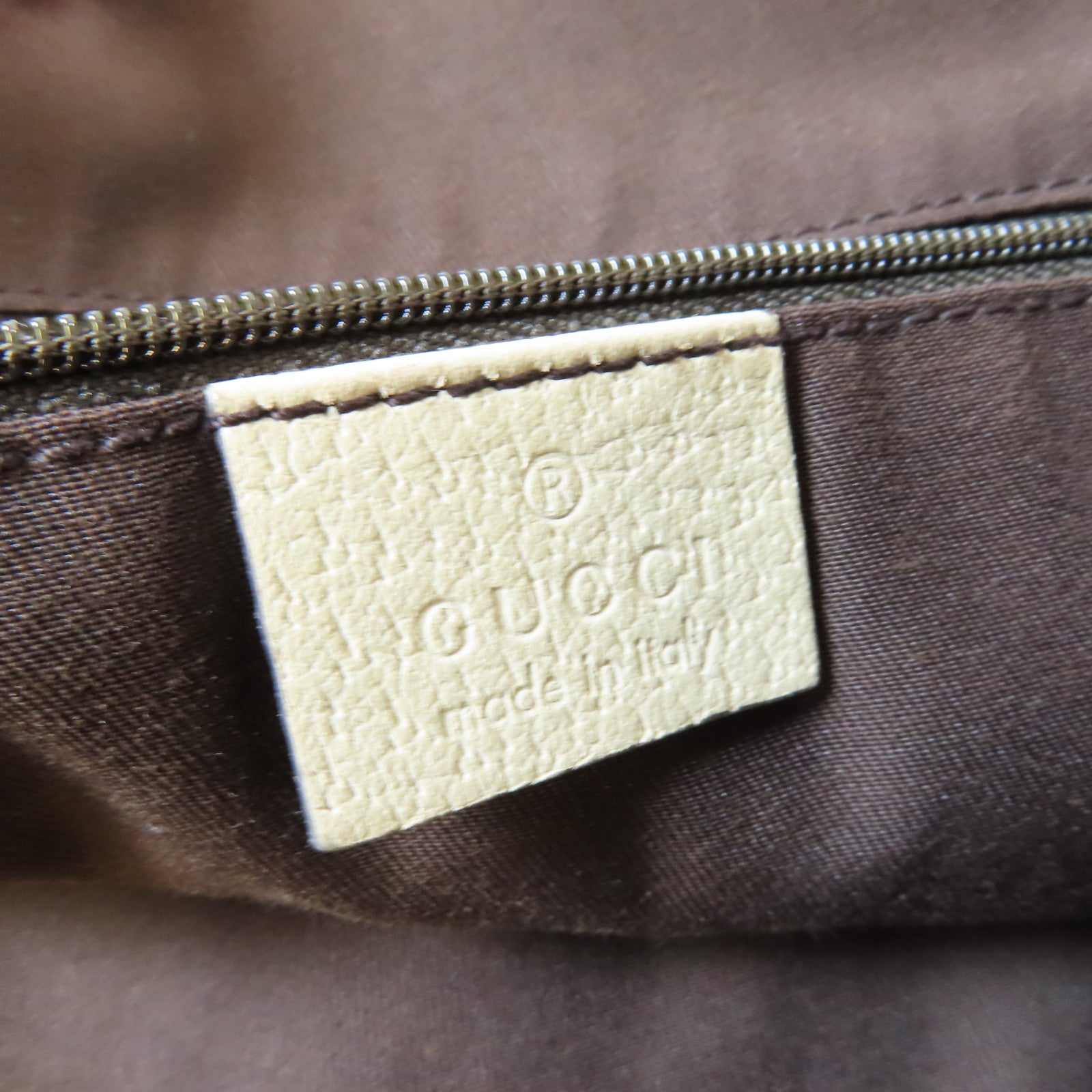 GUCCI 【激減優惠】帆布Abbey Shoulder Bag金扣肩背袋米色