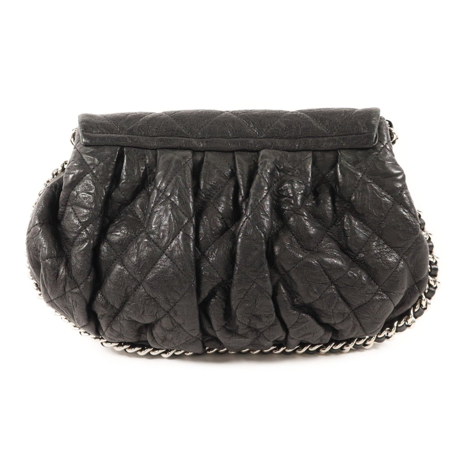CHANEL 牛皮皮革Matelasse Chain Around Shoulder Bag銀扣鏈帶肩背袋