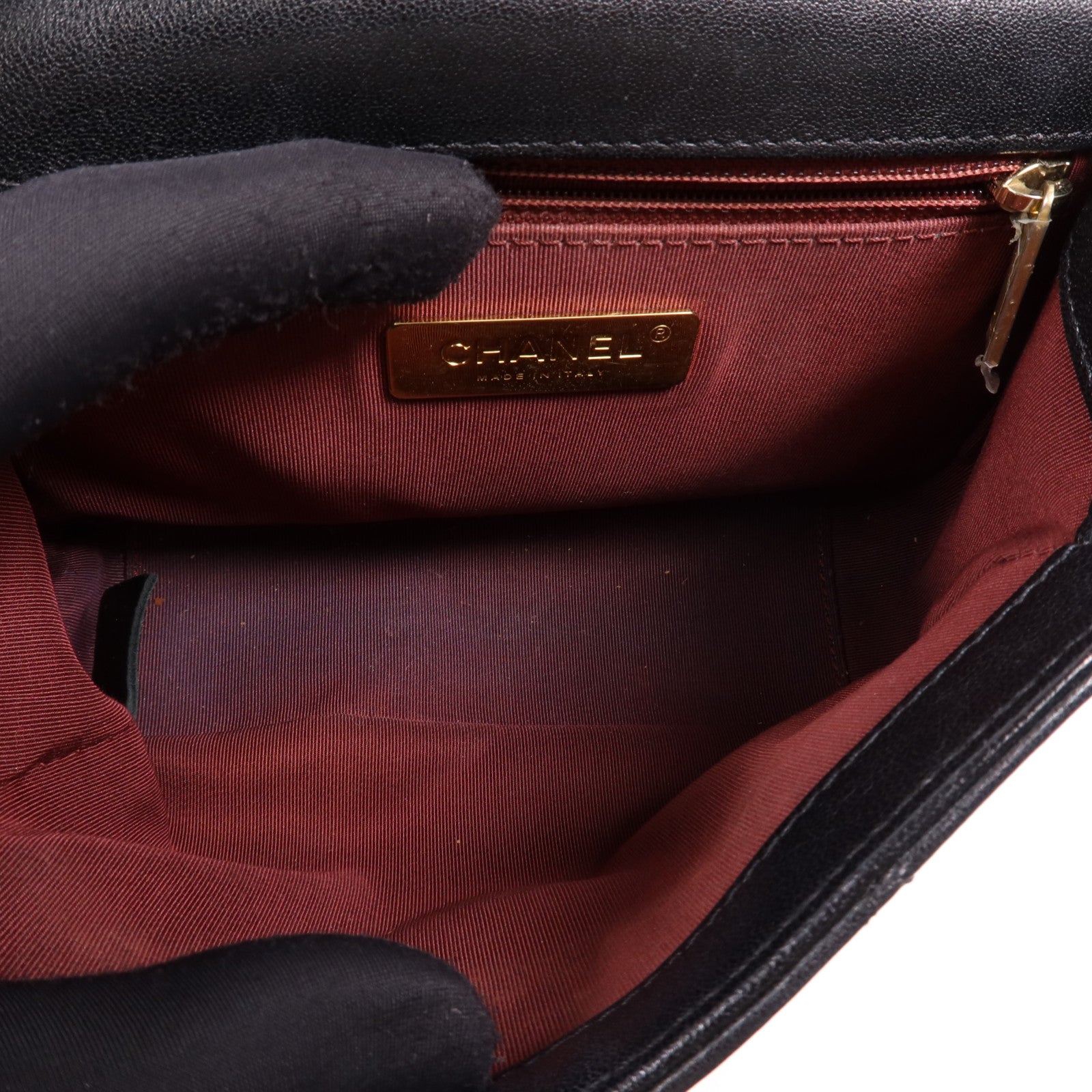 CHANEL 牛皮皮革Chain Shoulder Bag金扣鏈帶手挽肩背兩用袋