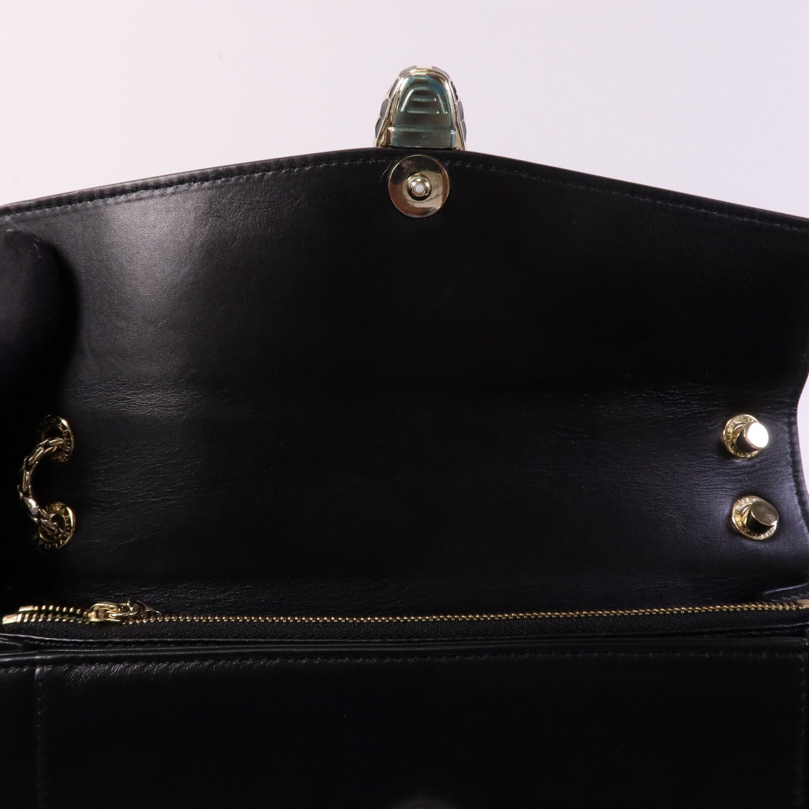 BVLGARI 牛皮皮革Serpenti Forever金扣鏈帶肩背袋