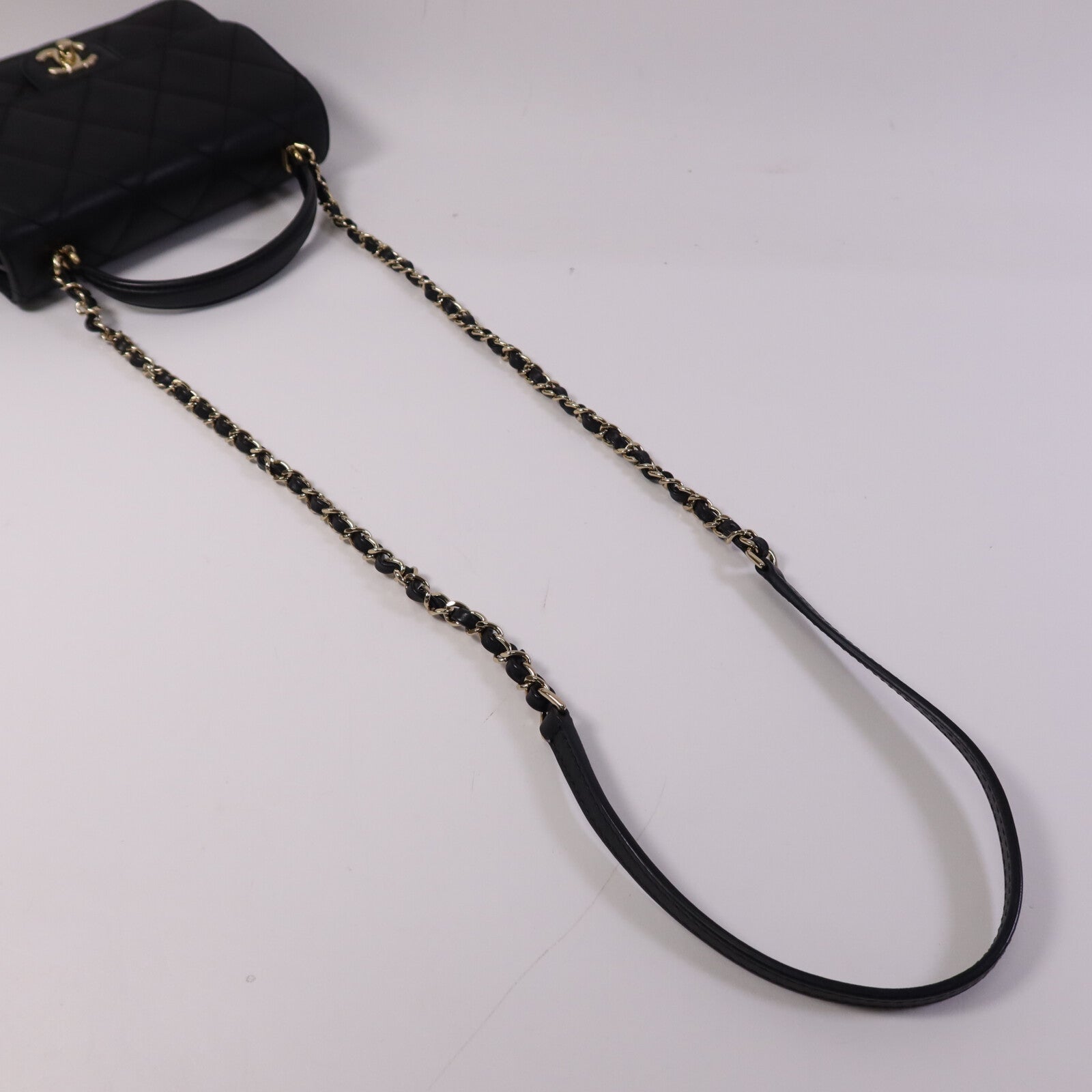 CHANEL 牛皮皮革2 Way Shoulder Bag金扣鏈帶肩背袋